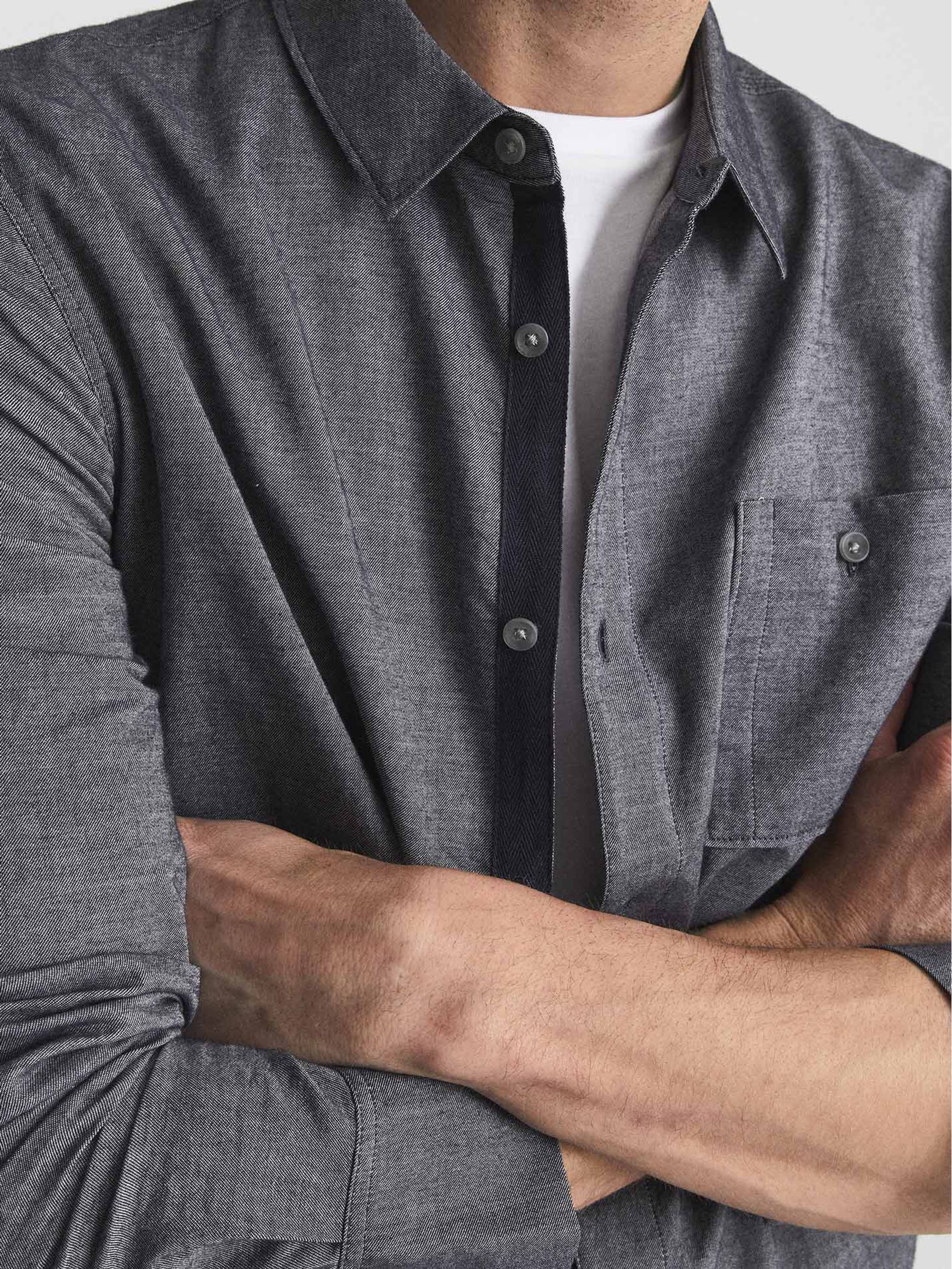 Paige Washed Denim Shirt in Karlsen - Image 4 of 5