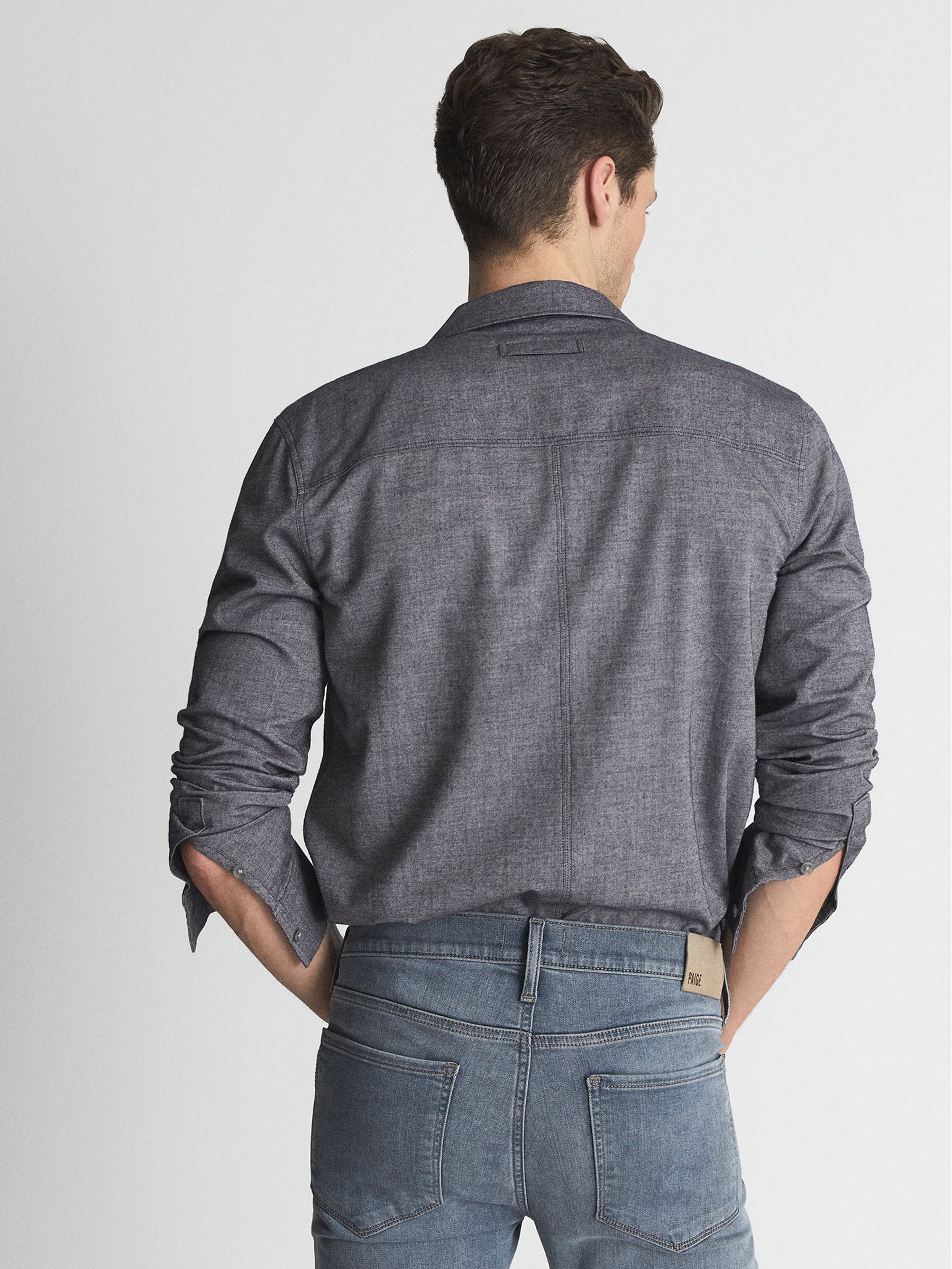 Paige Washed Denim Shirt in Karlsen - Image 5 of 5