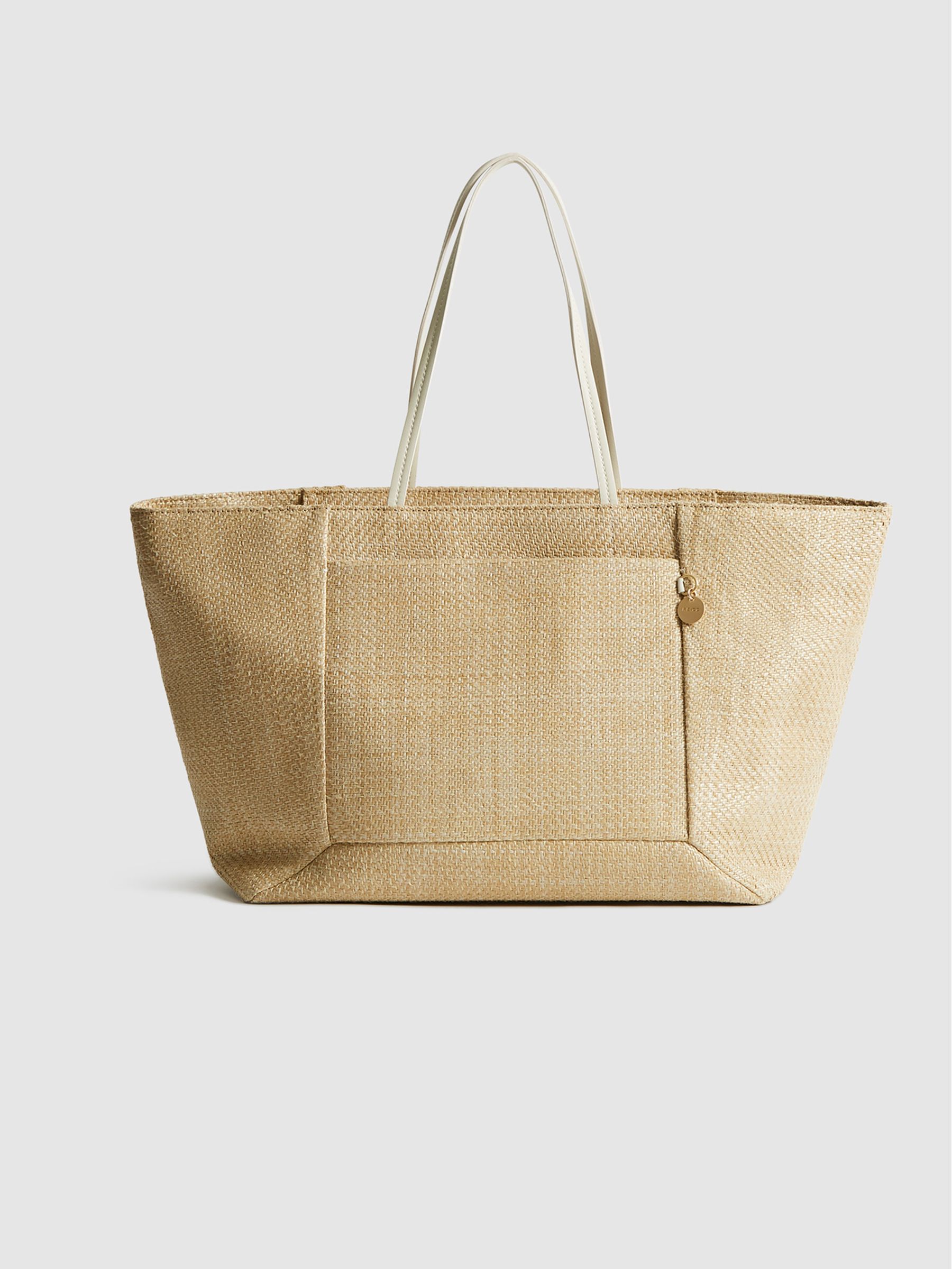 Raffia Tote Bag in Natural - Image 2 of 8
