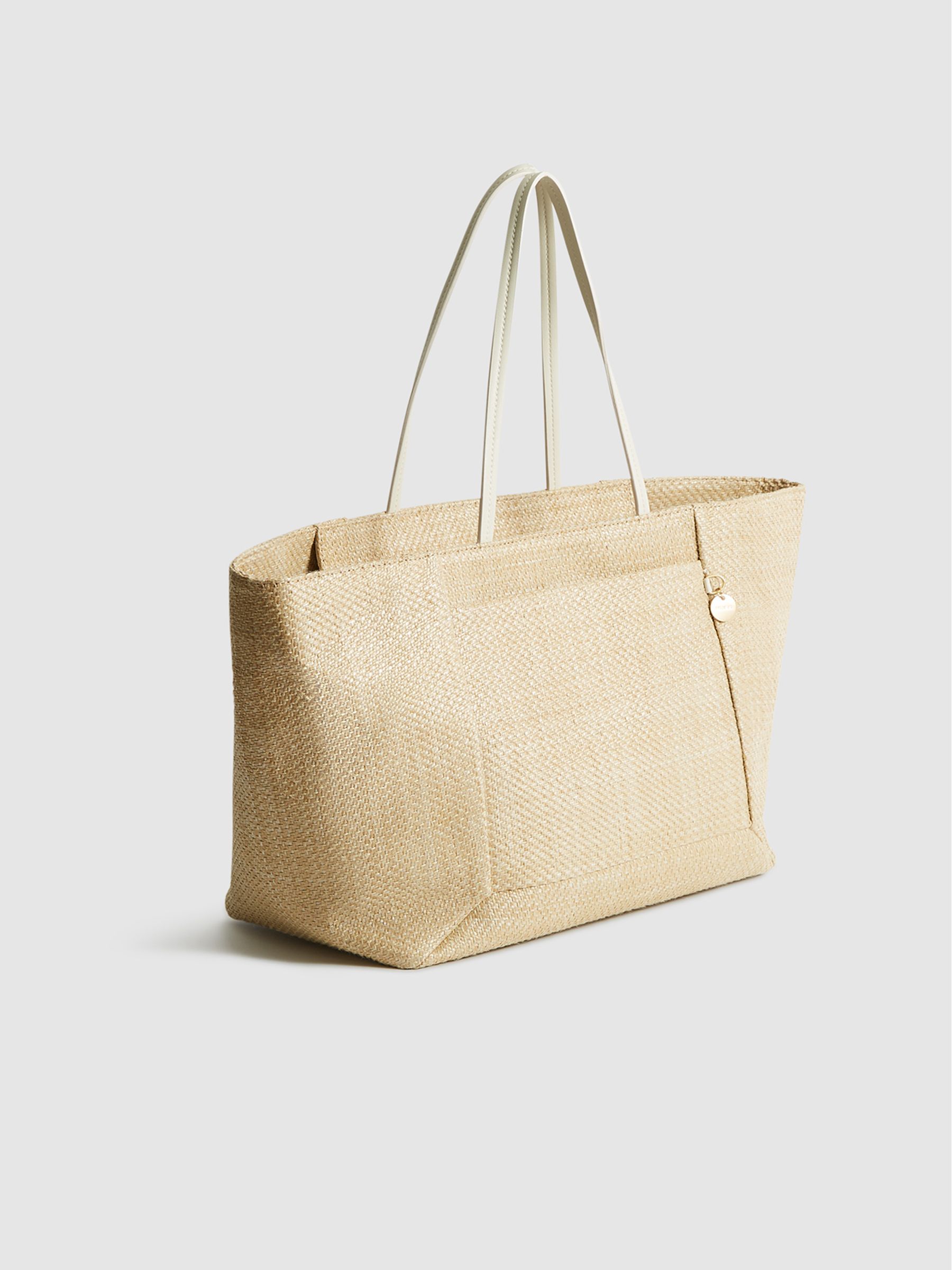 Raffia Tote Bag in Natural - Image 4 of 8
