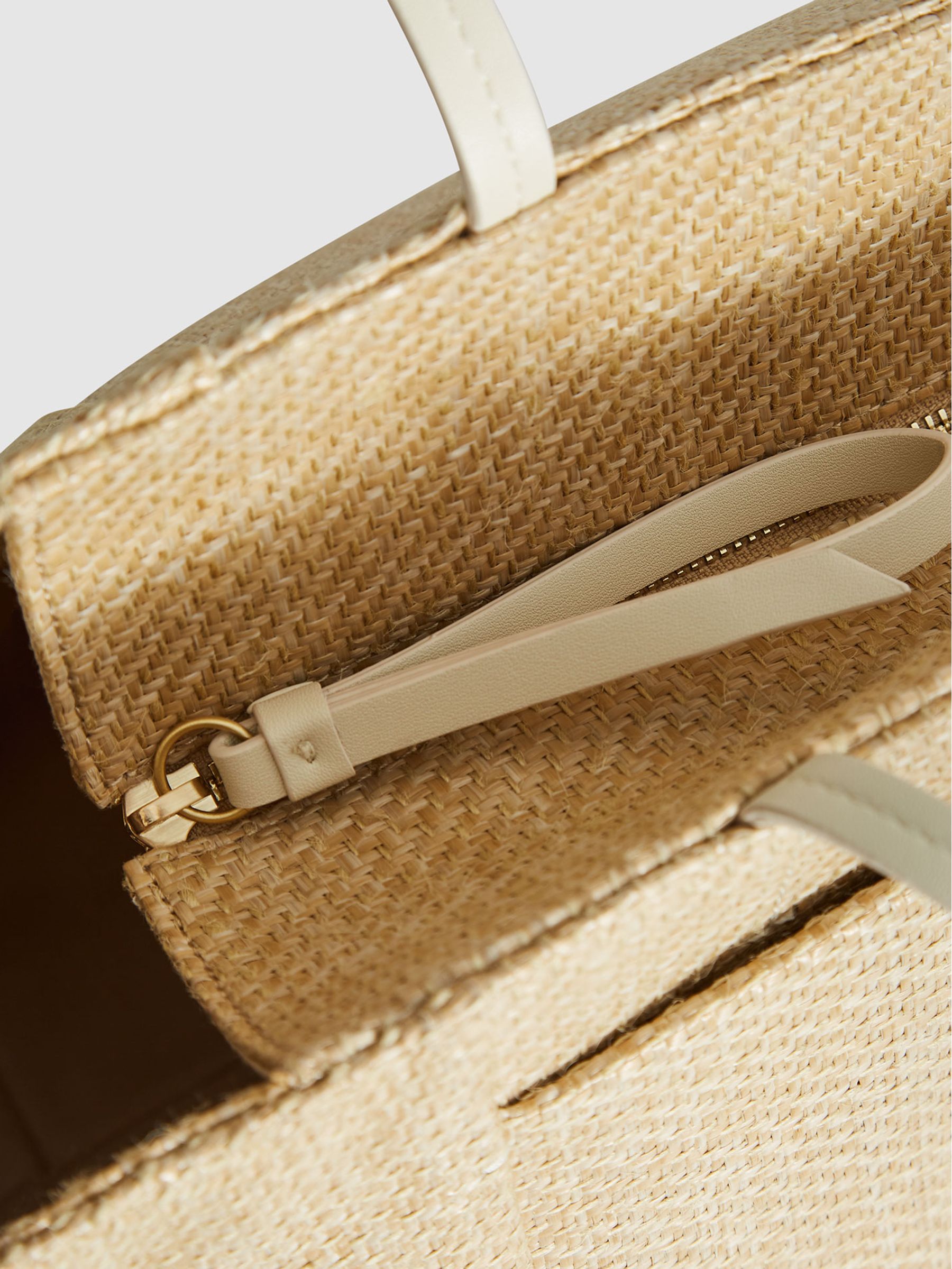 Raffia Tote Bag in Natural - Image 5 of 8