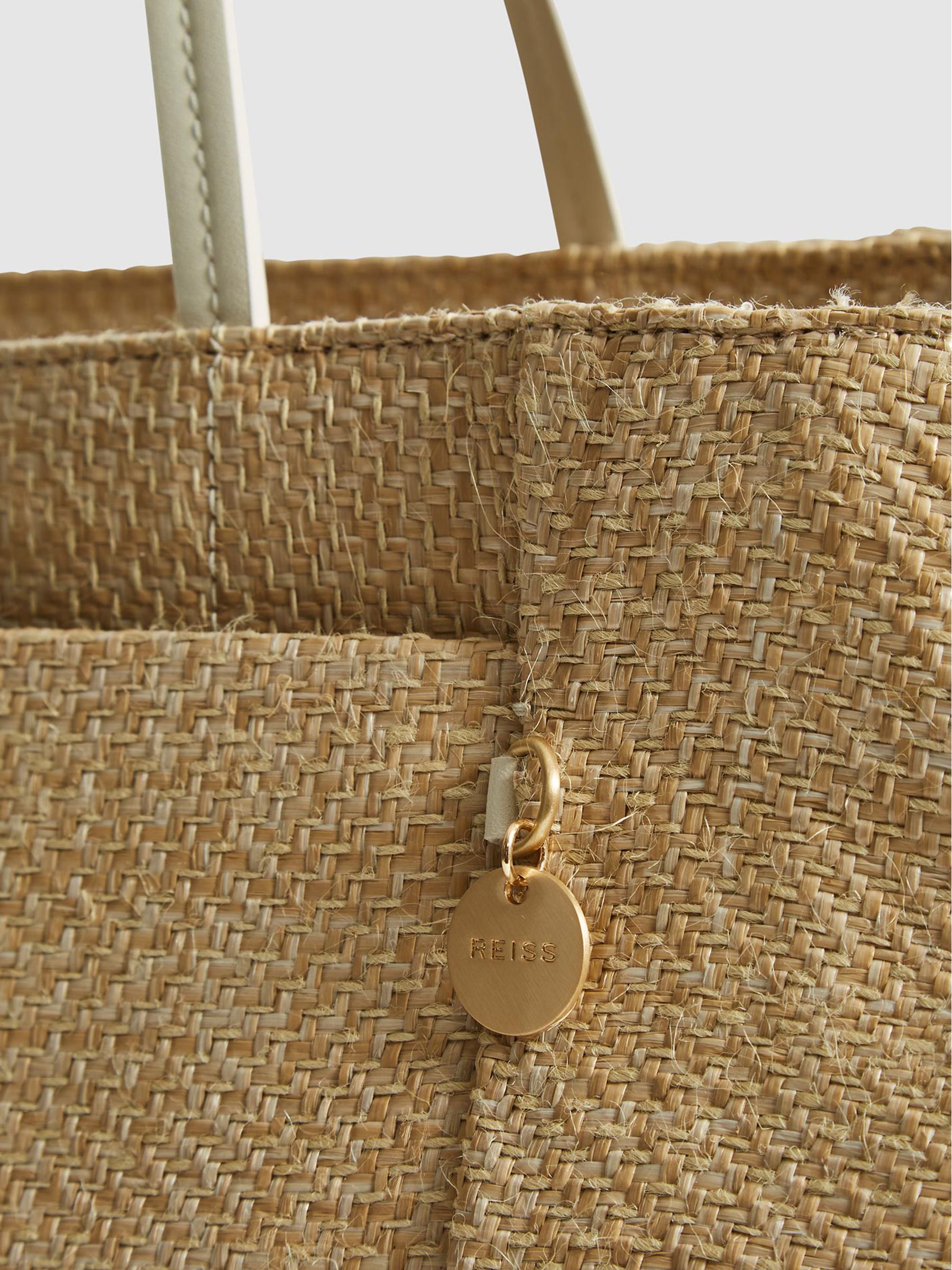 Raffia Tote Bag in Natural - Image 7 of 8