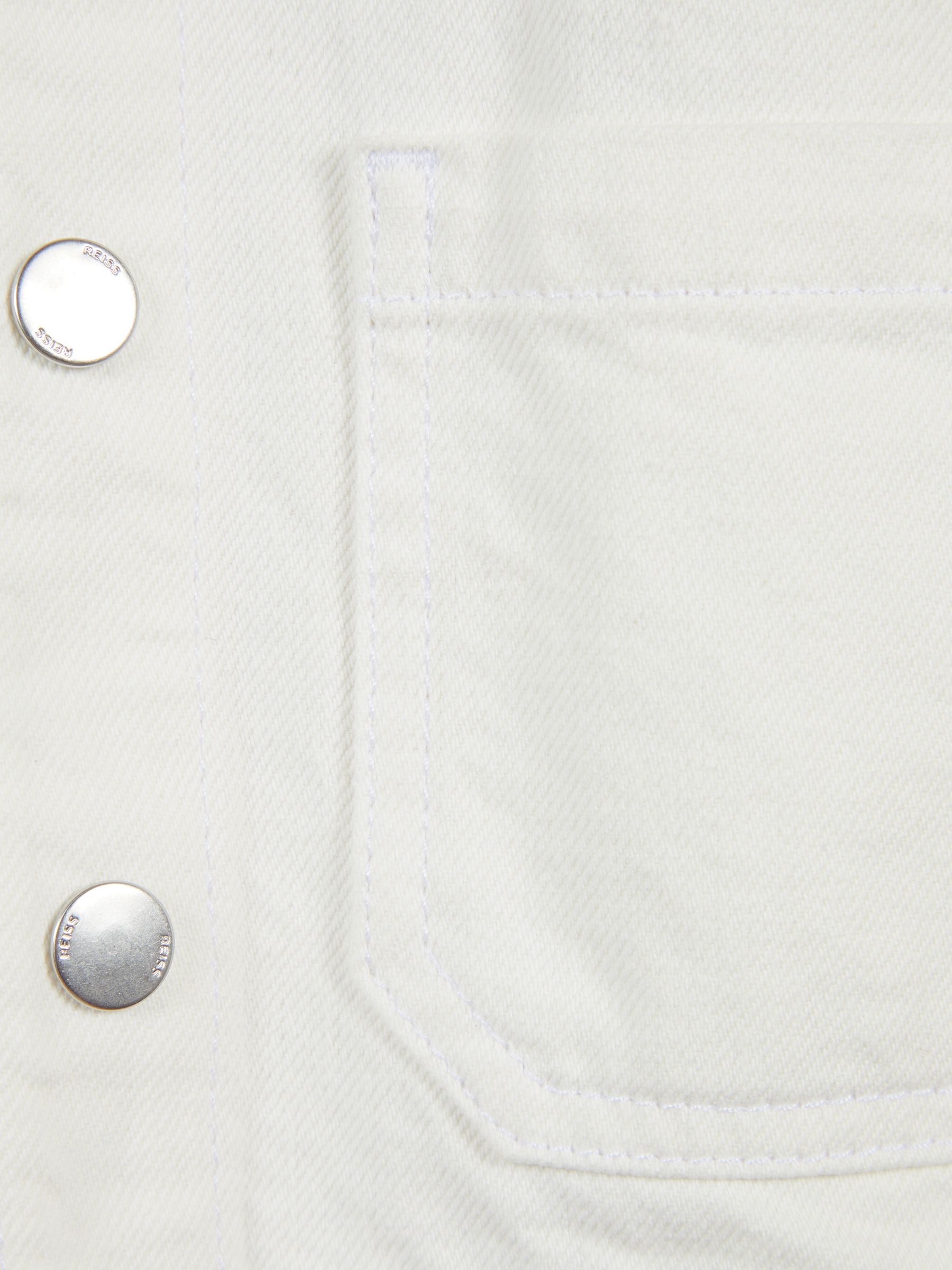 Denim Worker Jacket in Off White - Image 6 of 6