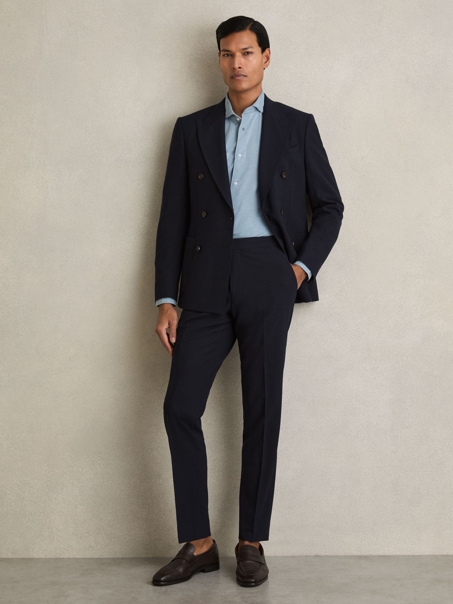 Washed Chambray Button-Through Shirt in Blue - Image 3 of 7