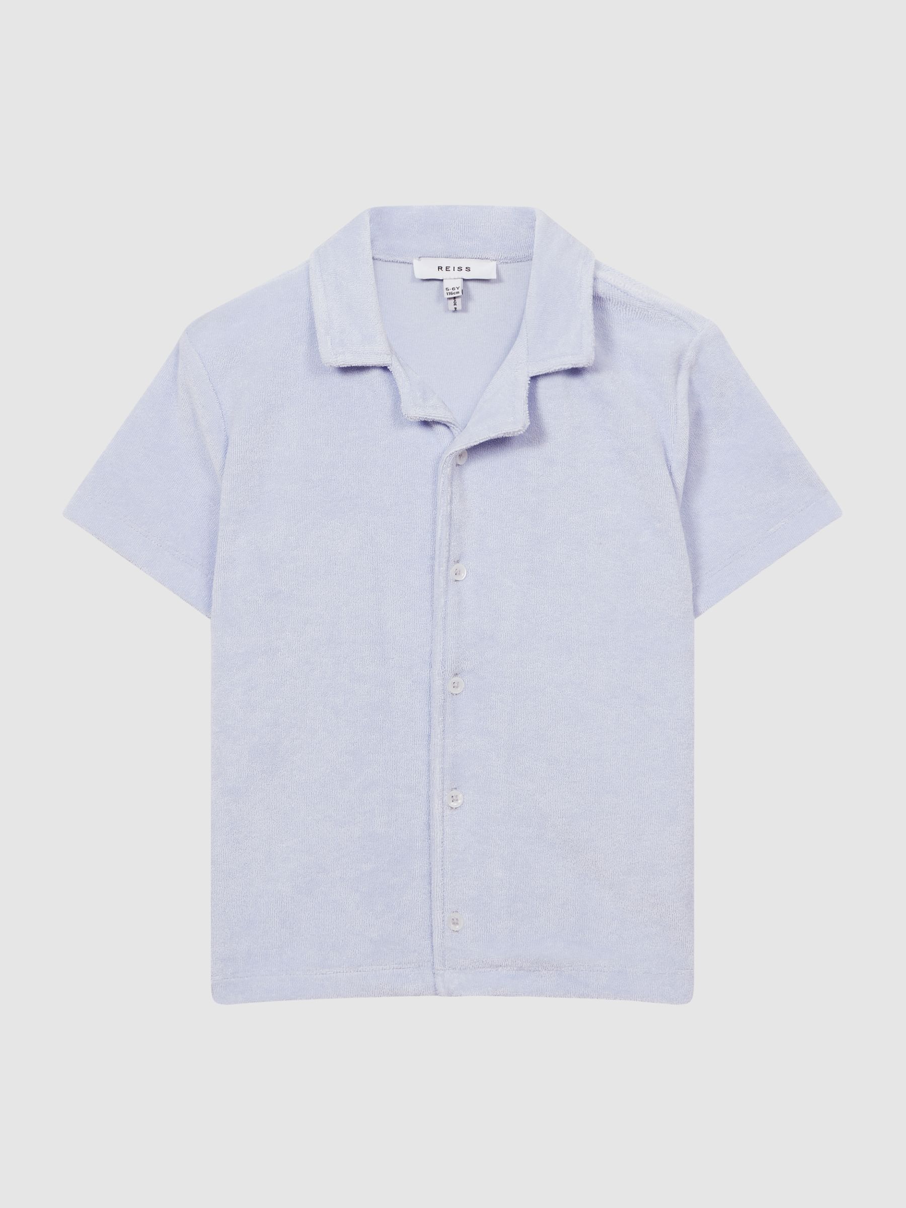 Short Sleeve Cuban Collar Shirt in Lilac - Image 2 of 5