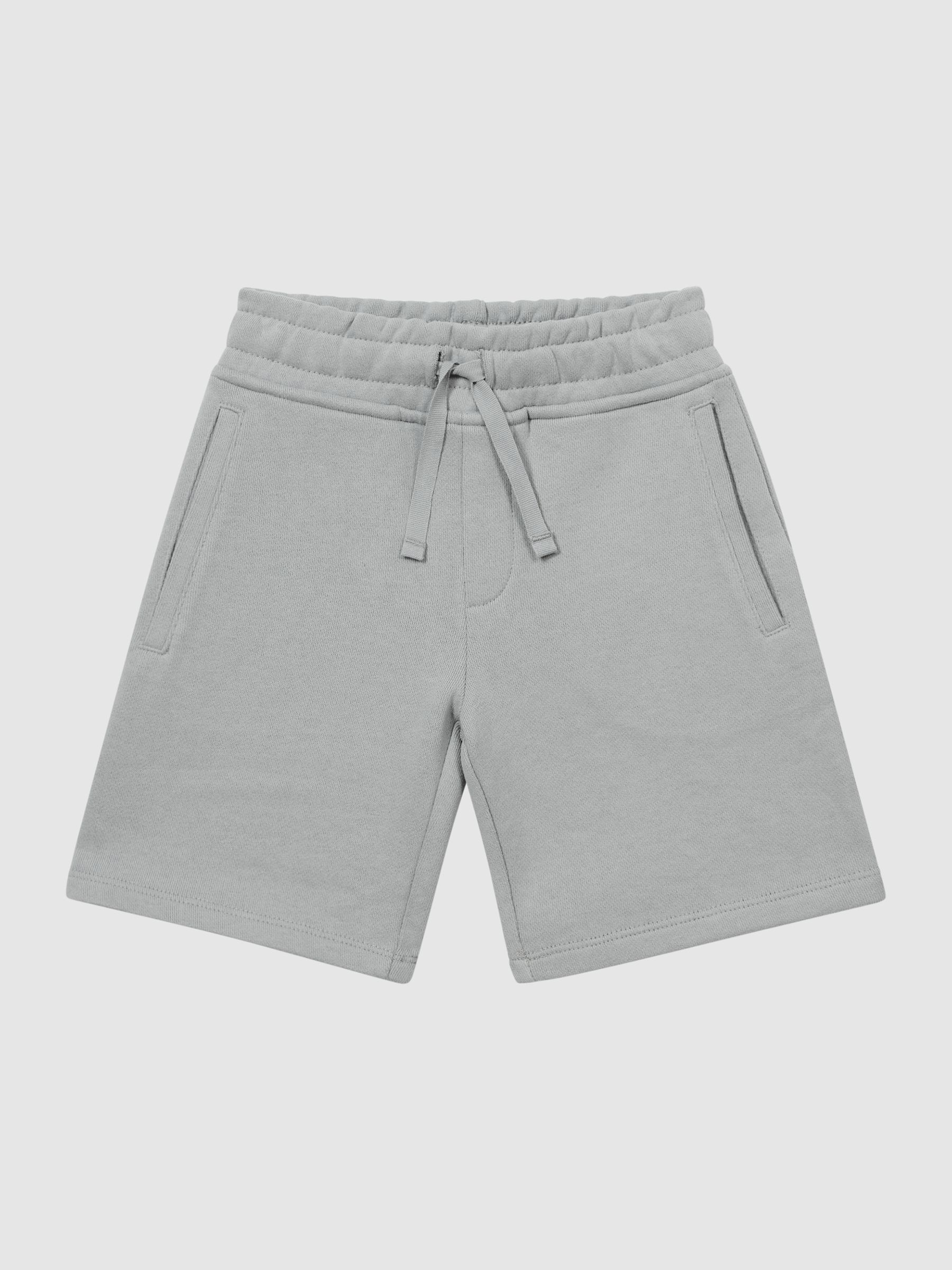 Drawstring Jersey Shorts in Dusty Blue - Image 2 of 6