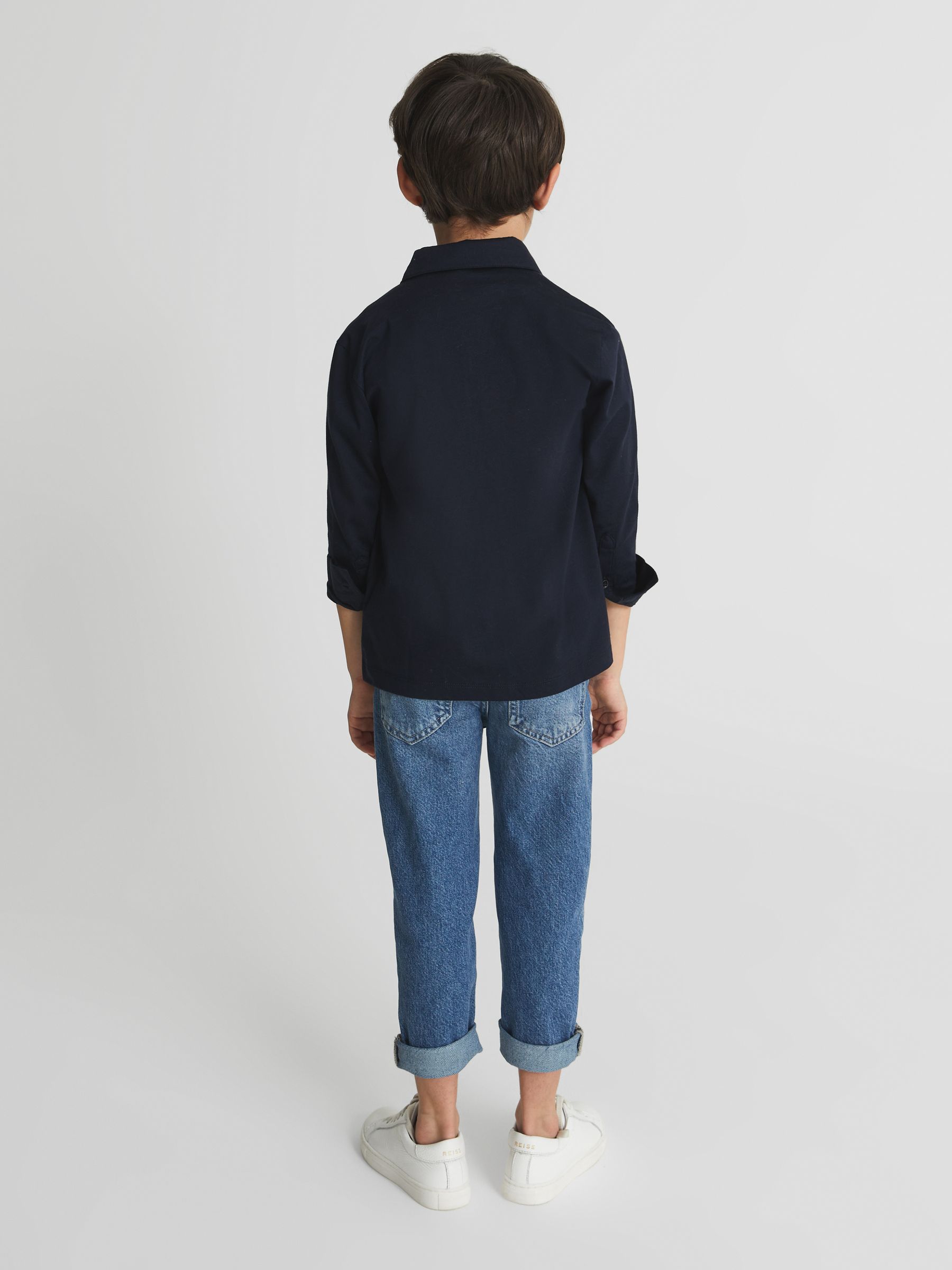Cotton Shirt in Navy - Image 5 of 6