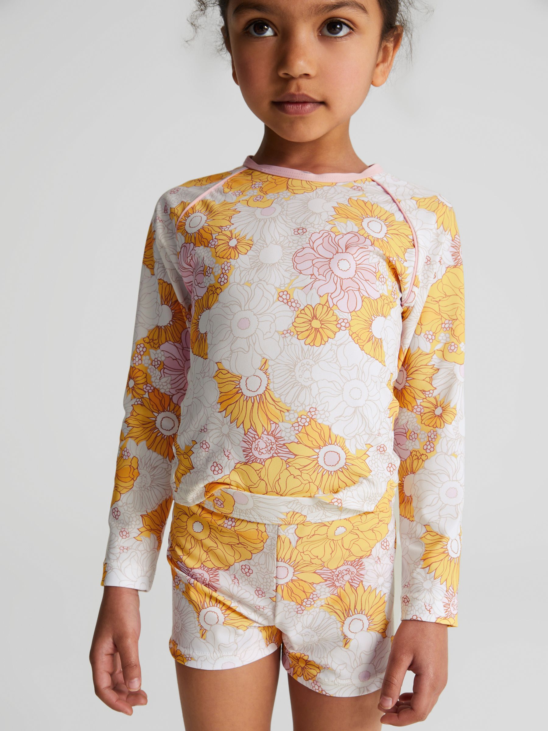 Printed Bikini Shorts in Coral - Image 4 of 7