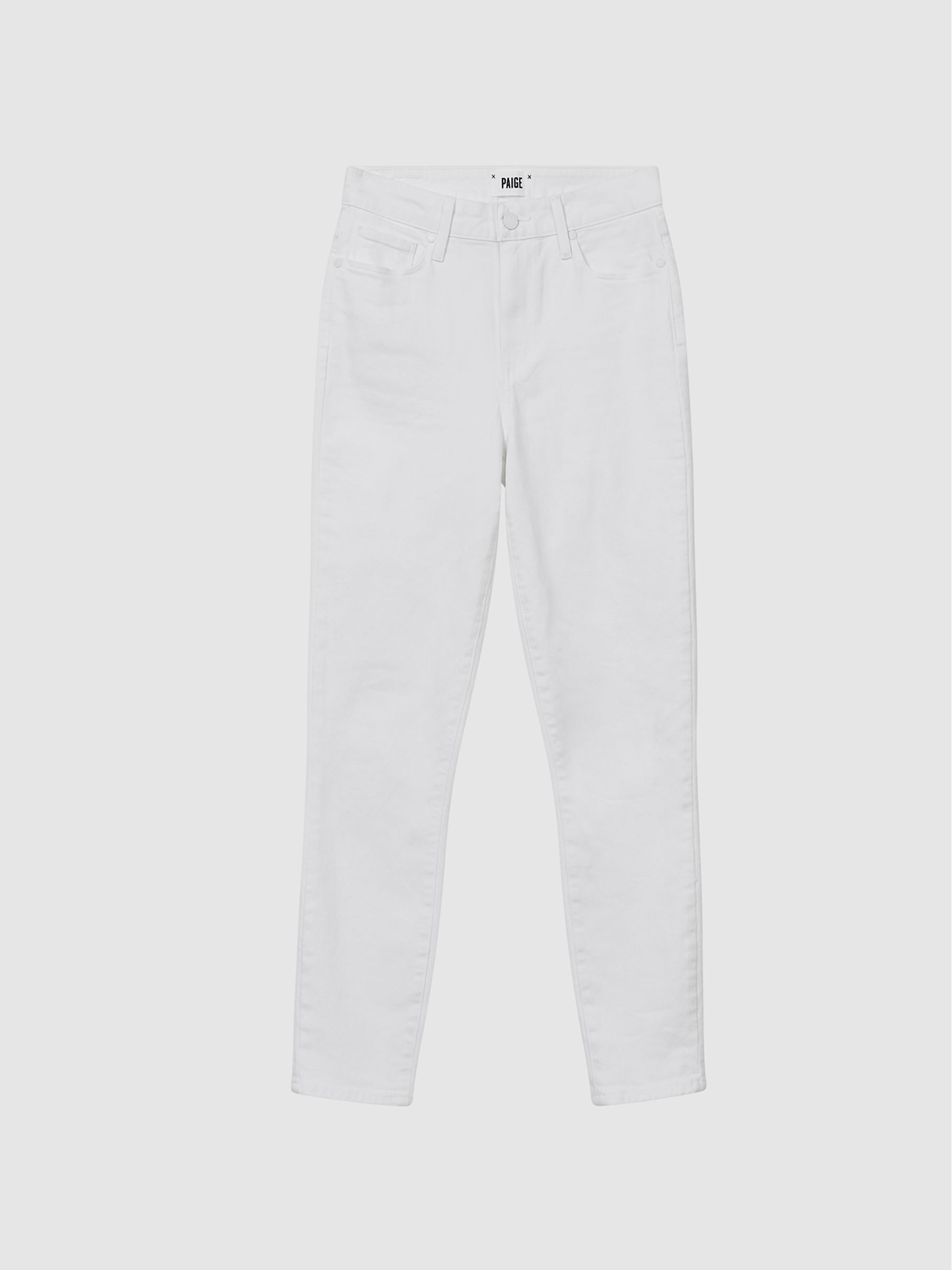 Paige Cropped Skinny Jeans in White - Image 7 of 7
