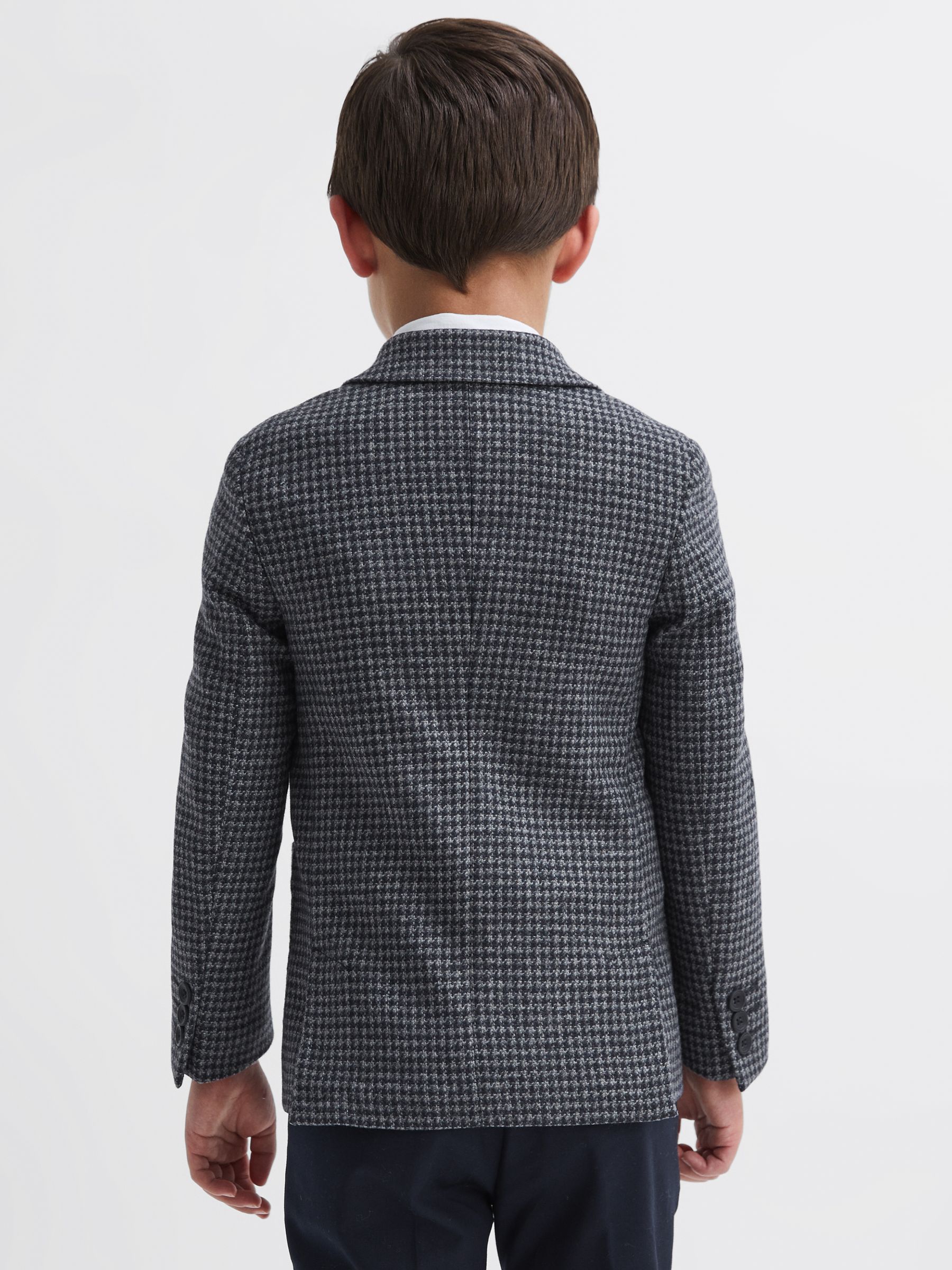 Puppytooth Single Breasted Blazer in Navy/Brown Puppytooth - Image 5 of 8