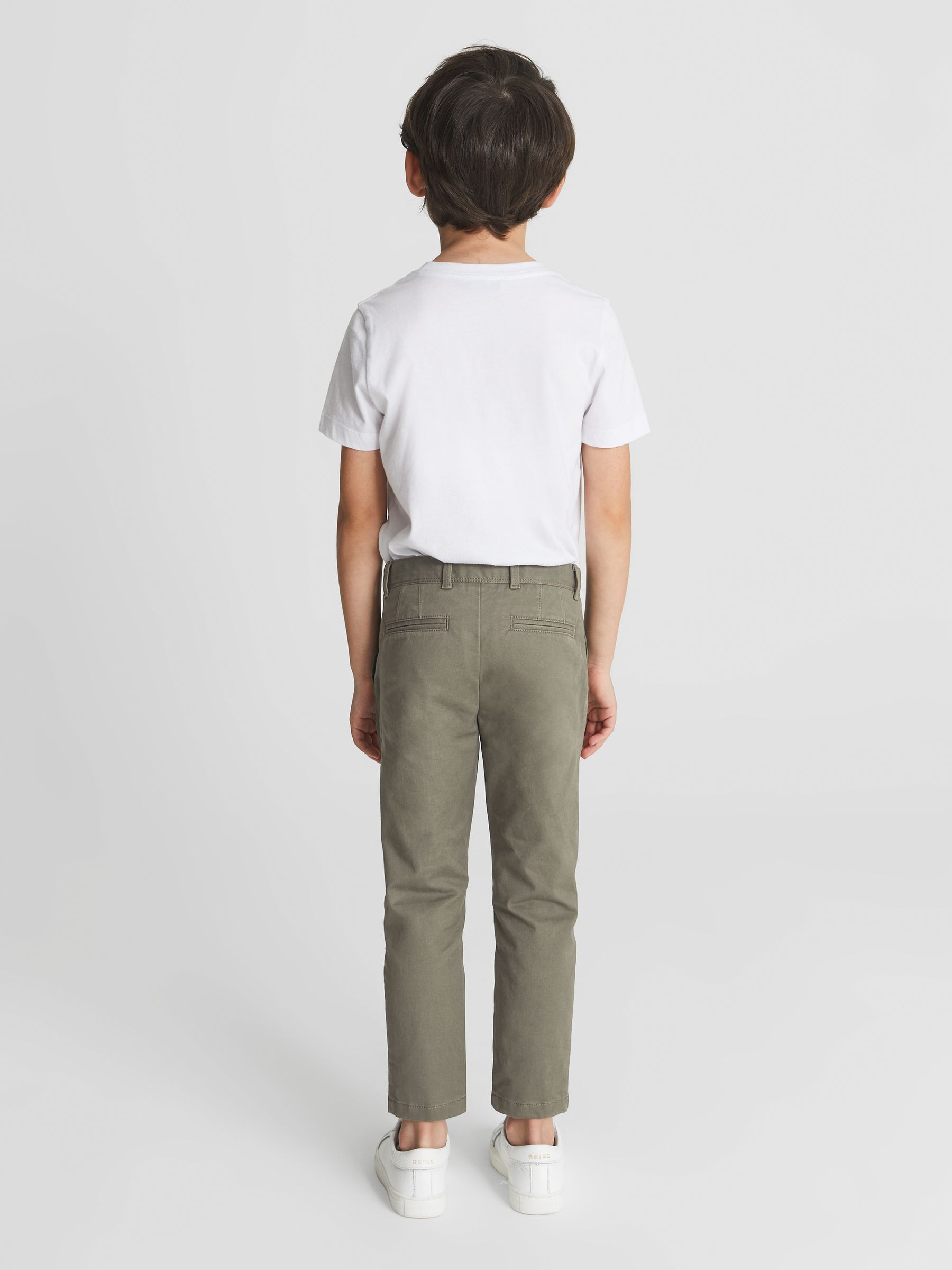Slim Fit Casual Chinos in Khaki - Image 5 of 6
