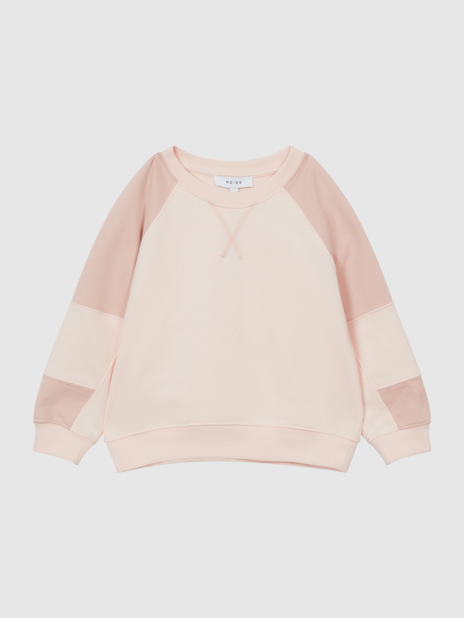 Colourblock Jersey Sweatshirt in Pale Pink - Image 2 of 6