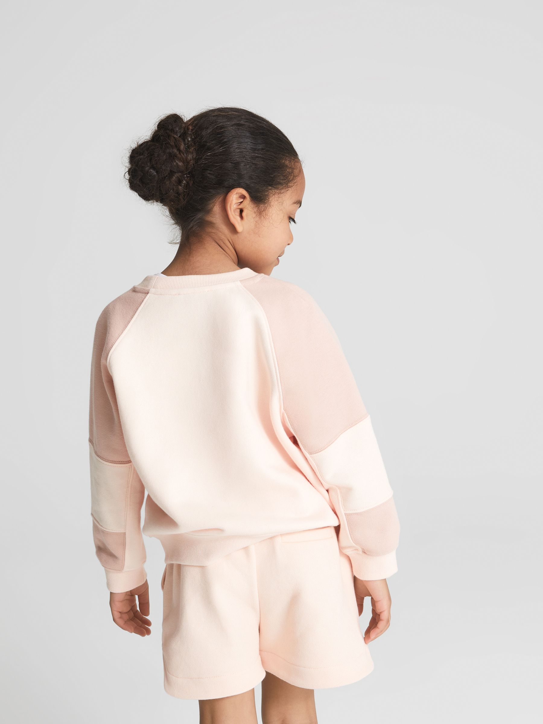 Colourblock Jersey Sweatshirt in Pale Pink - Image 5 of 6