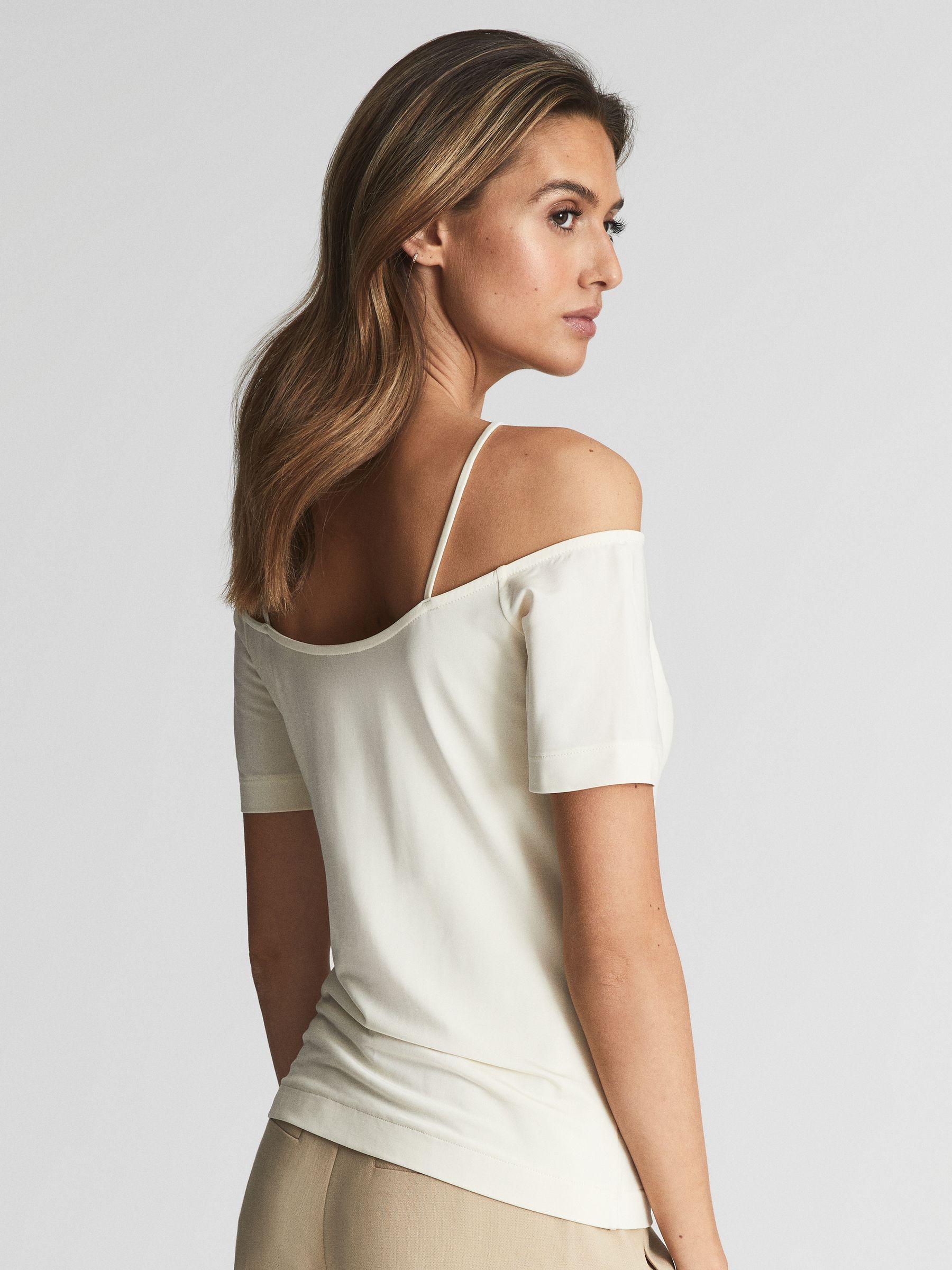 Off-Shoulder Strap Top in Cream - Image 5 of 5