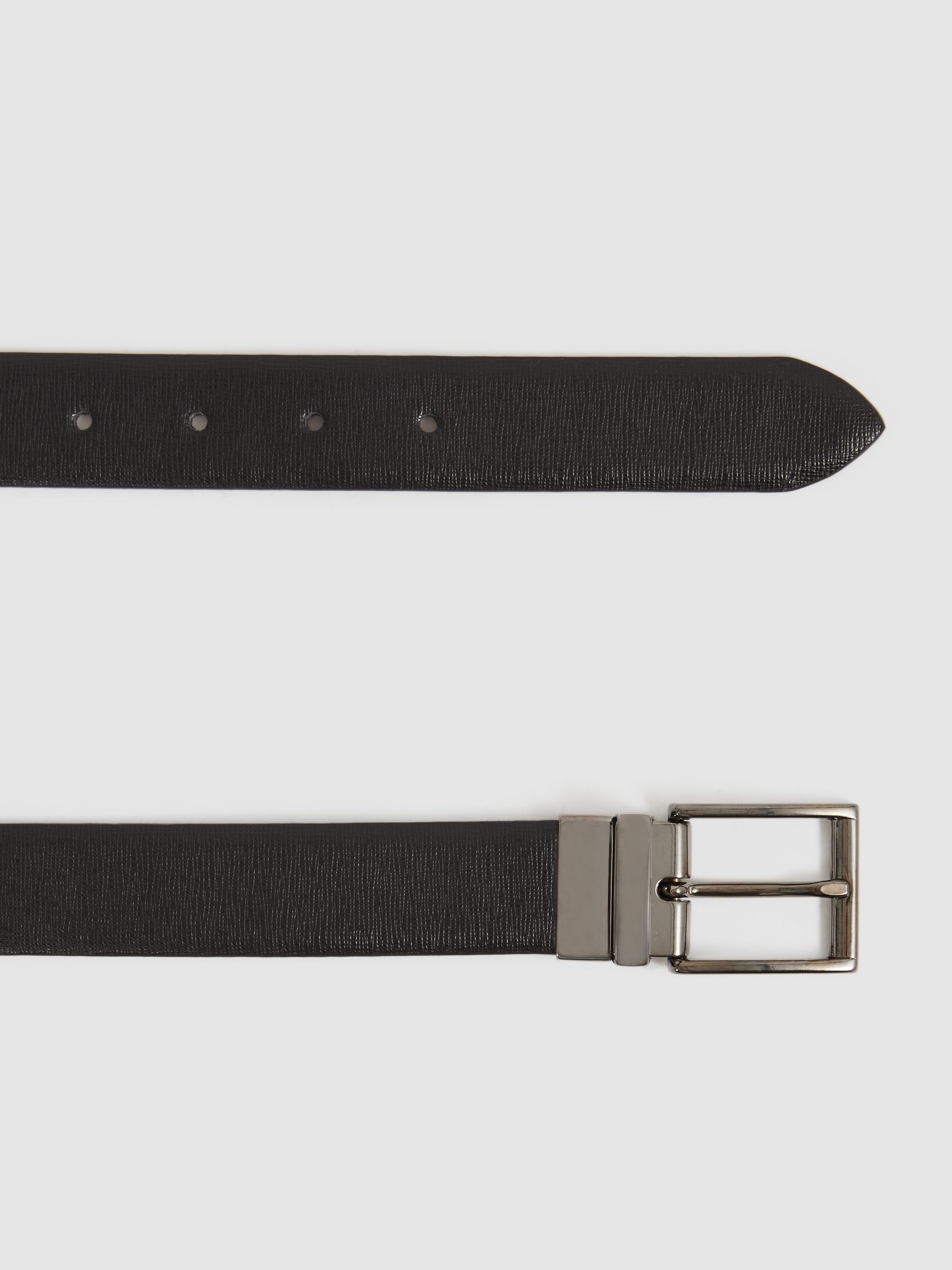Reversible Leather Belt in Black/Brown - image 3