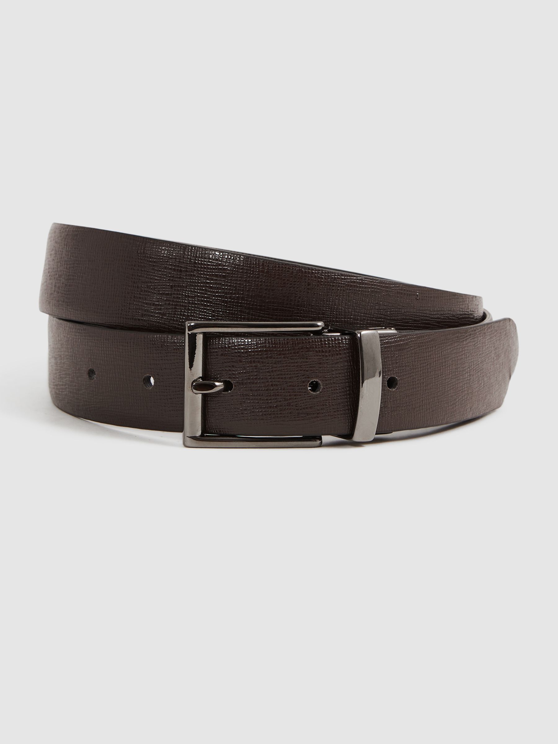 Reversible Leather Belt in Black/Brown - Image 5 of 6