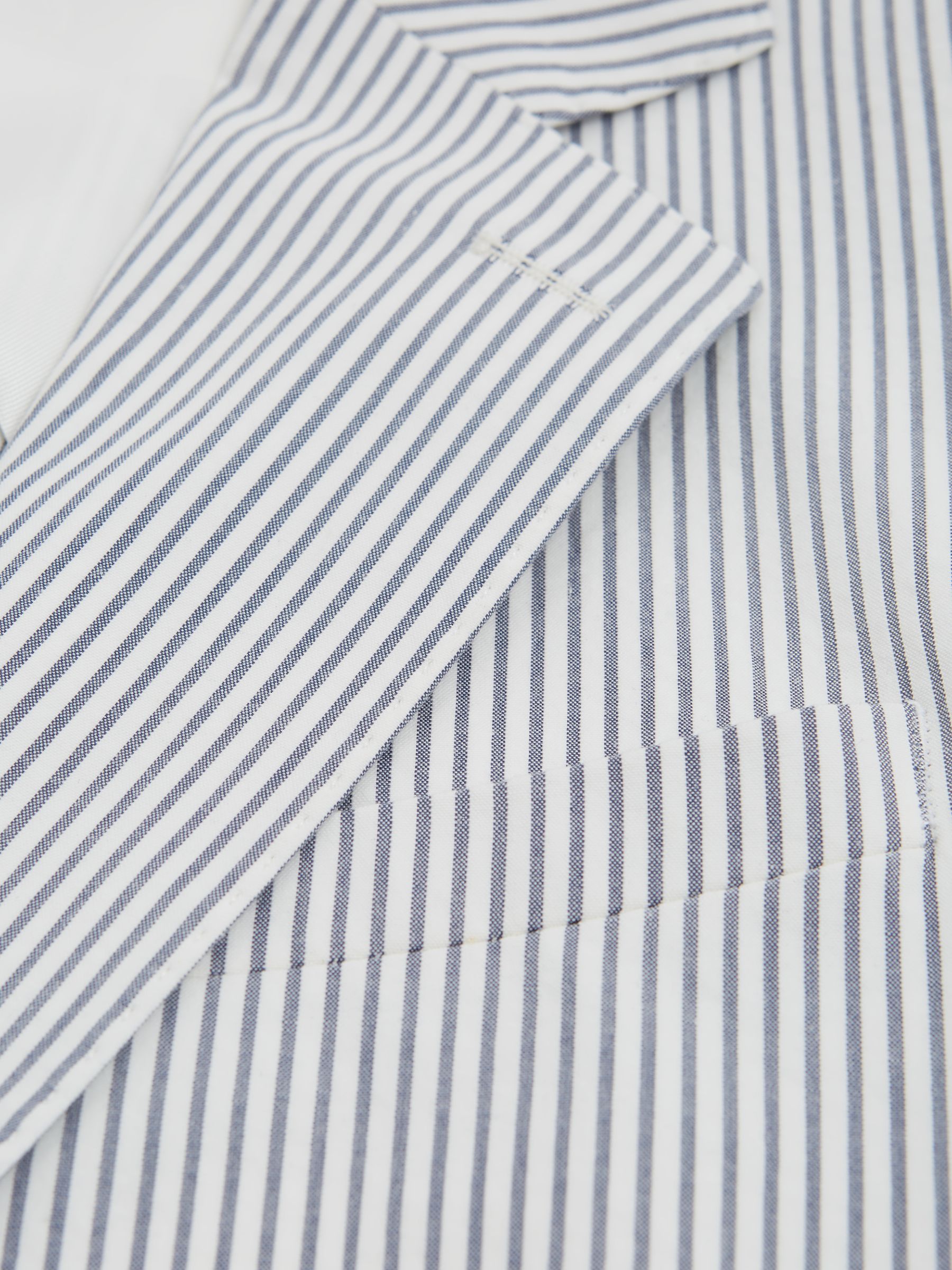 Barr Blue/White Single Breasted Seersucker Slim Fit Blazer - Image 8 of 10