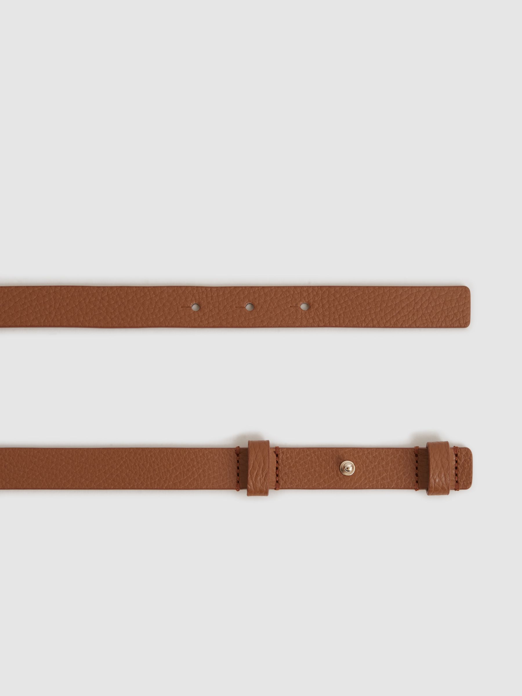 Leather Square Hinge Belt in Tan - Image 4 of 5