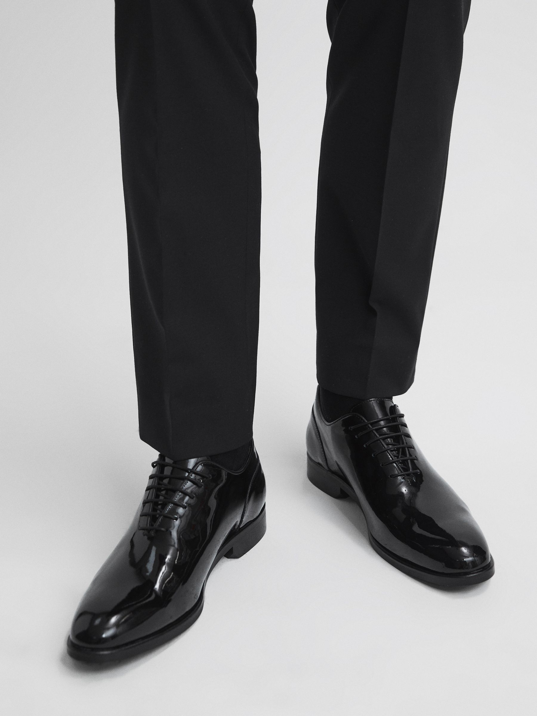 Leather Whole Cut Shoes in Black - Image 5 of 5