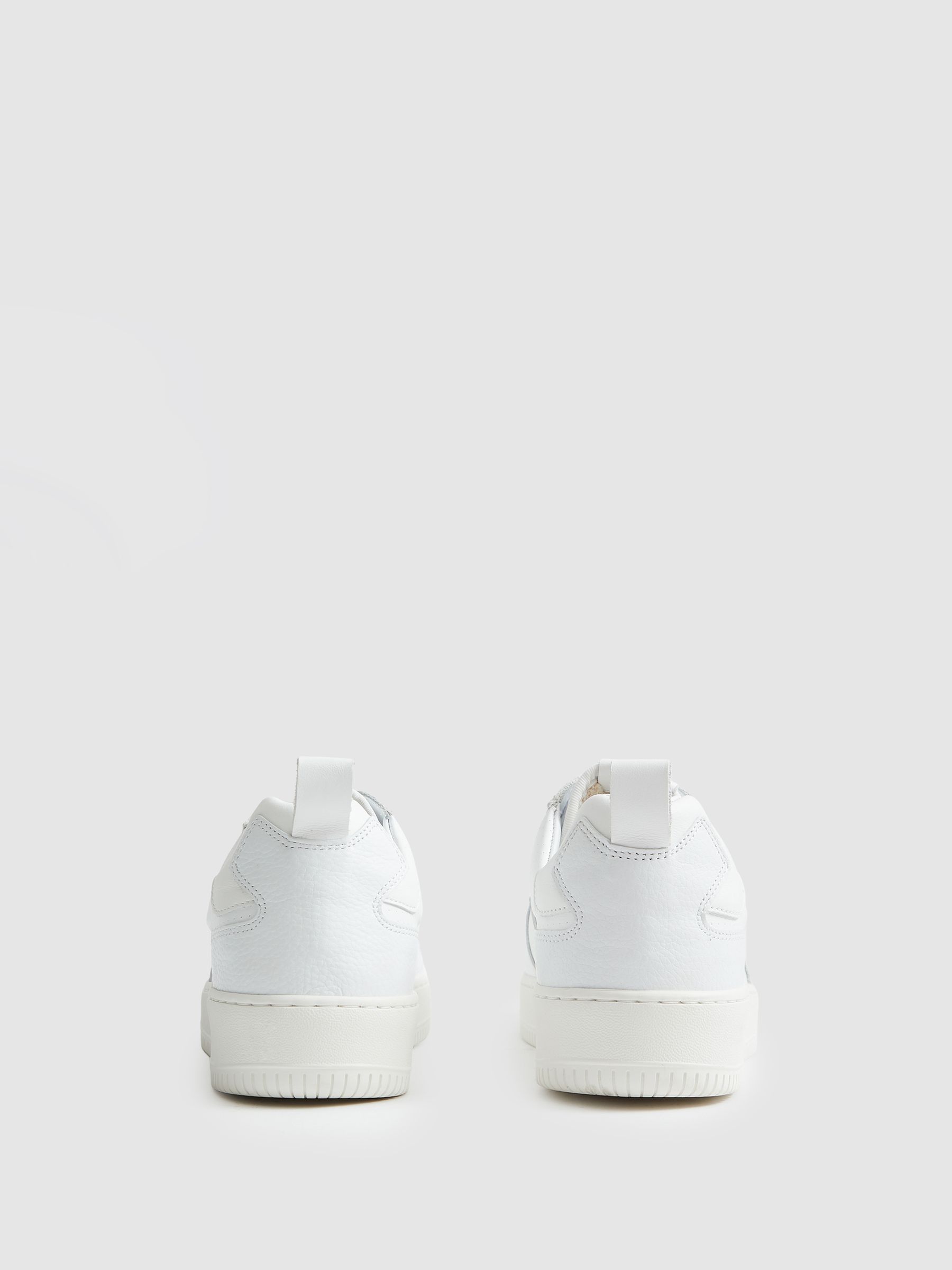 Low Top Leather Trainers in White - Image 7 of 7