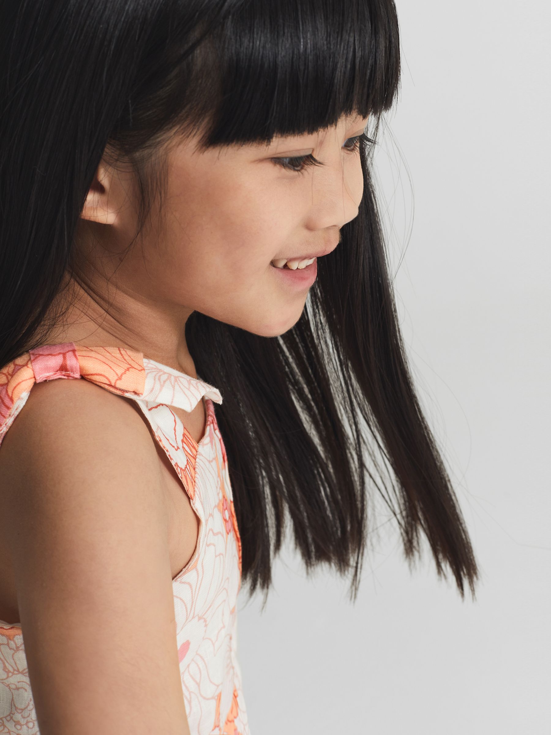 Printed Tie Shoulder Mini Dress in Orange Print - Image 4 of 7