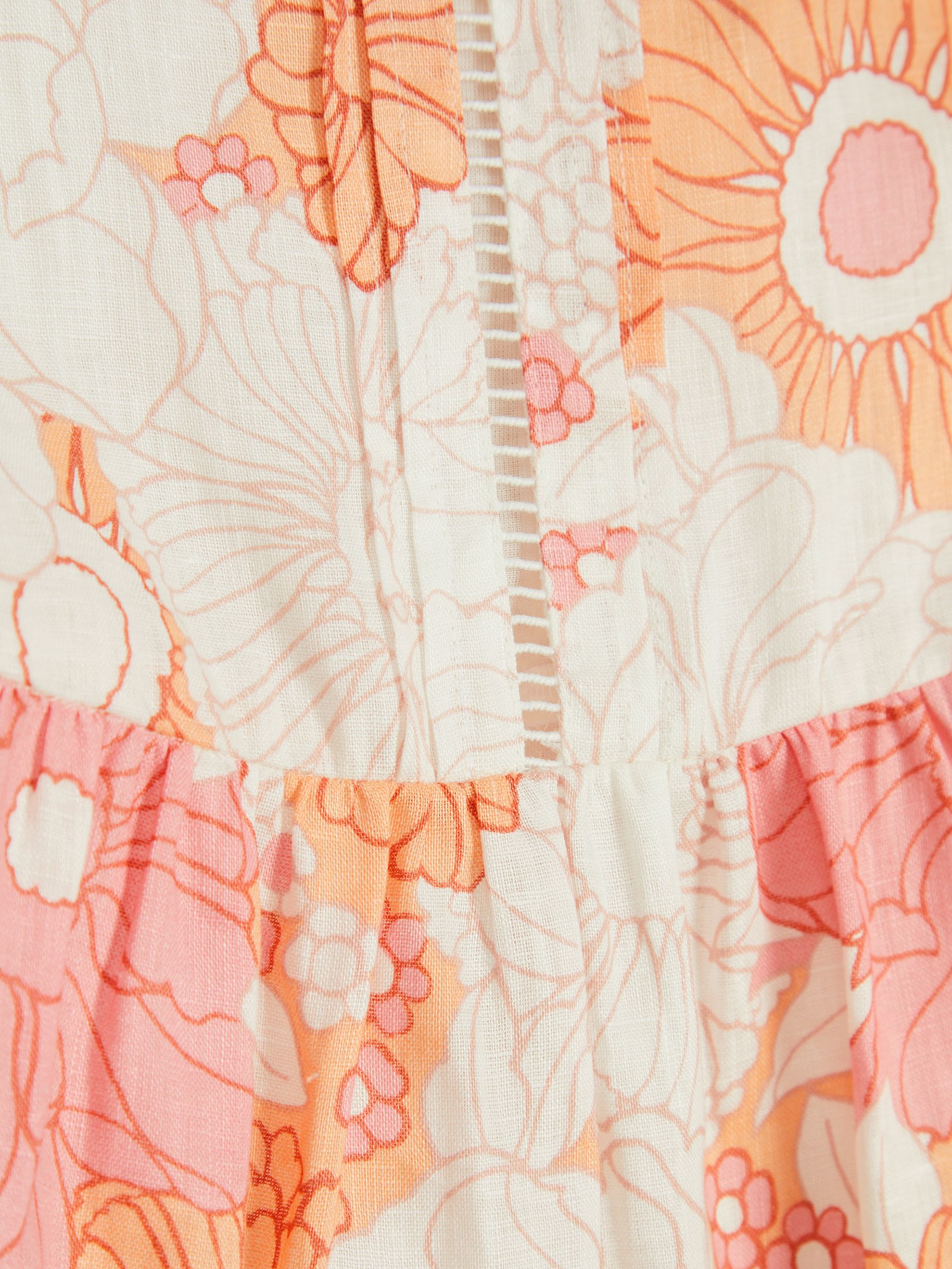 Printed Tie Shoulder Mini Dress in Orange Print - Image 7 of 7