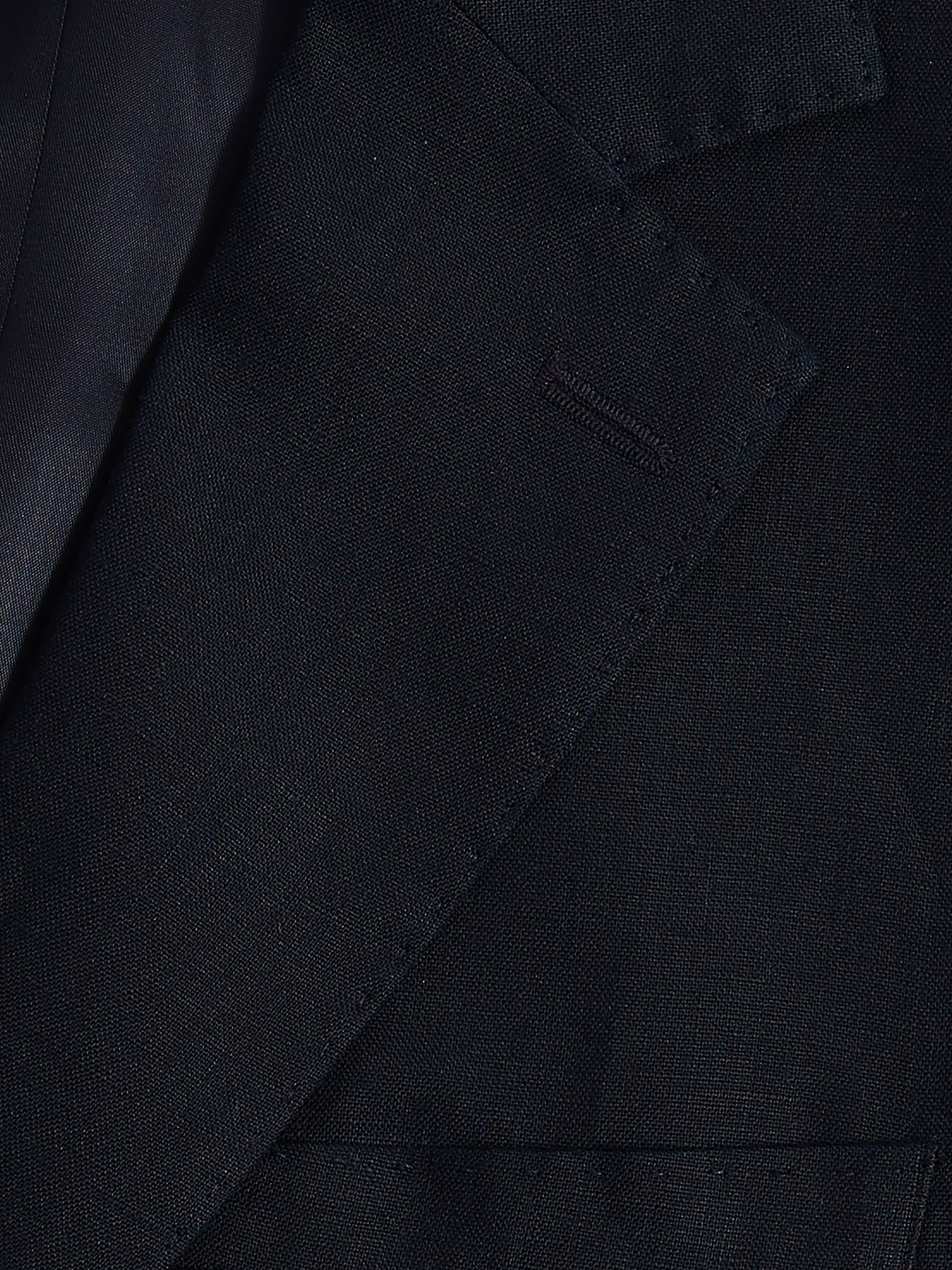 Slim Fit Single Breasted Linen Blazer in Navy - Image 11 of 11
