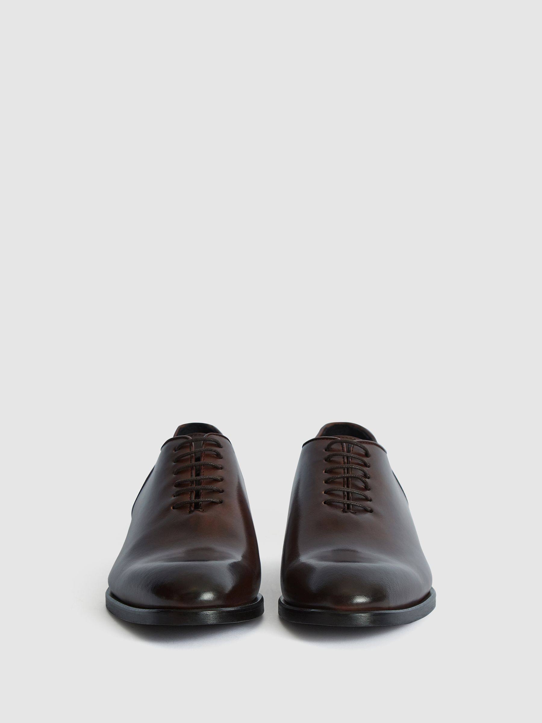 Leather Whole Cut Shoes in Dark Brown - Image 4 of 7