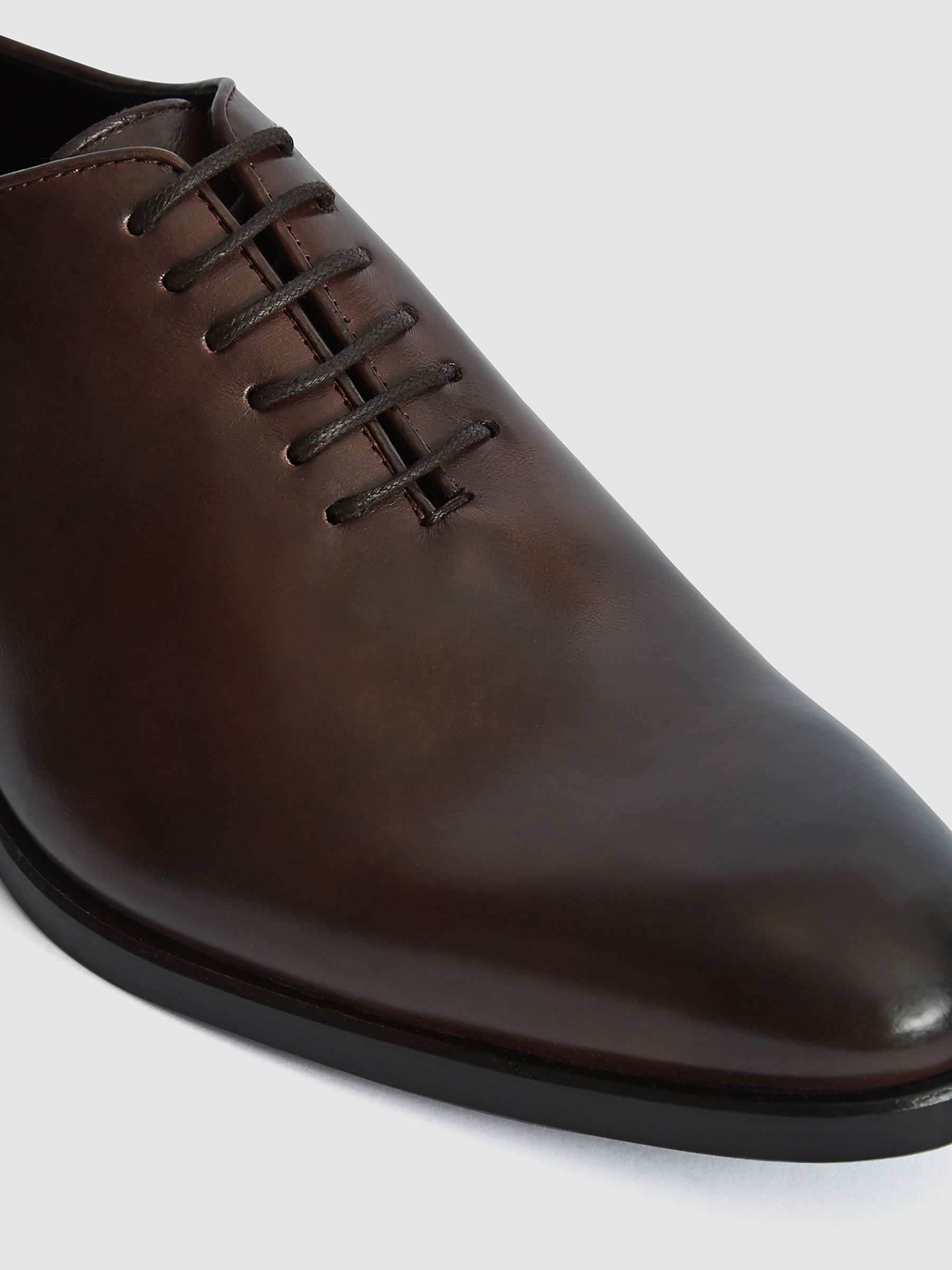 Leather Whole Cut Shoes in Dark Brown - Image 6 of 7