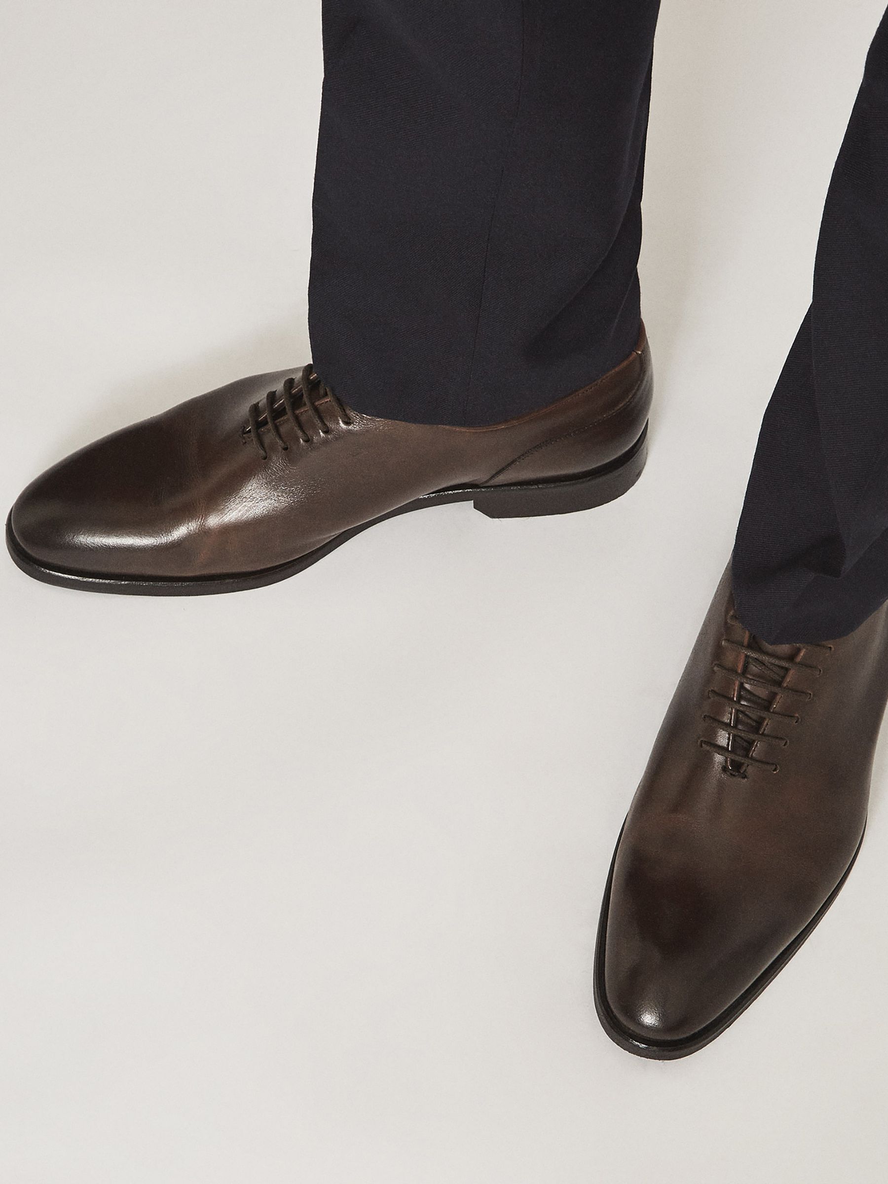 Leather Whole Cut Shoes in Dark Brown - Image 7 of 7