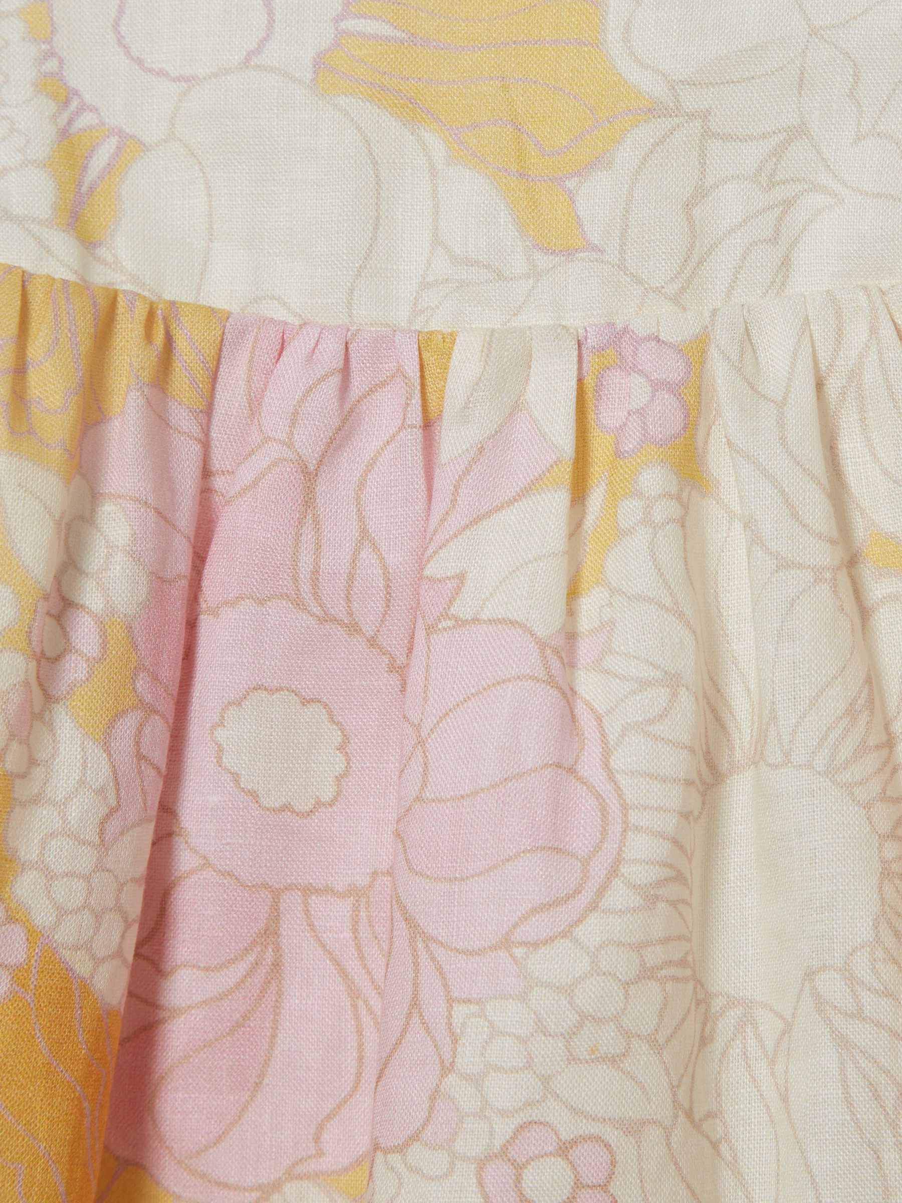 Printed Linen Top in Yellow Print - Image 7 of 7