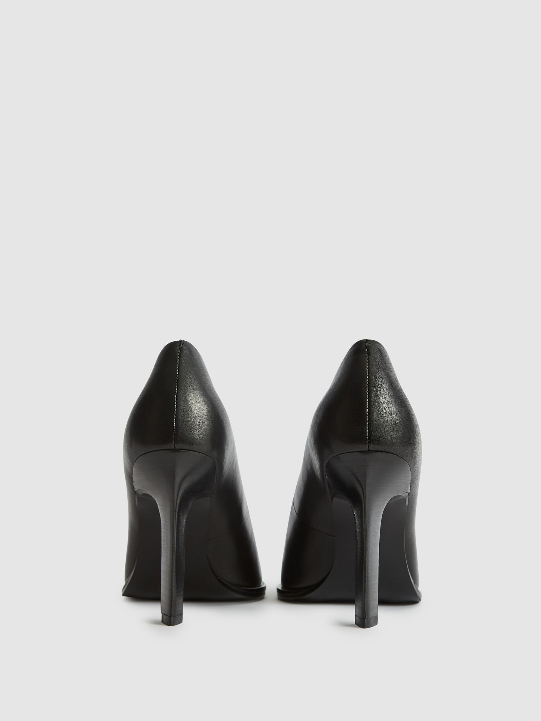 Leather Court Shoes in Black - Image 5 of 6