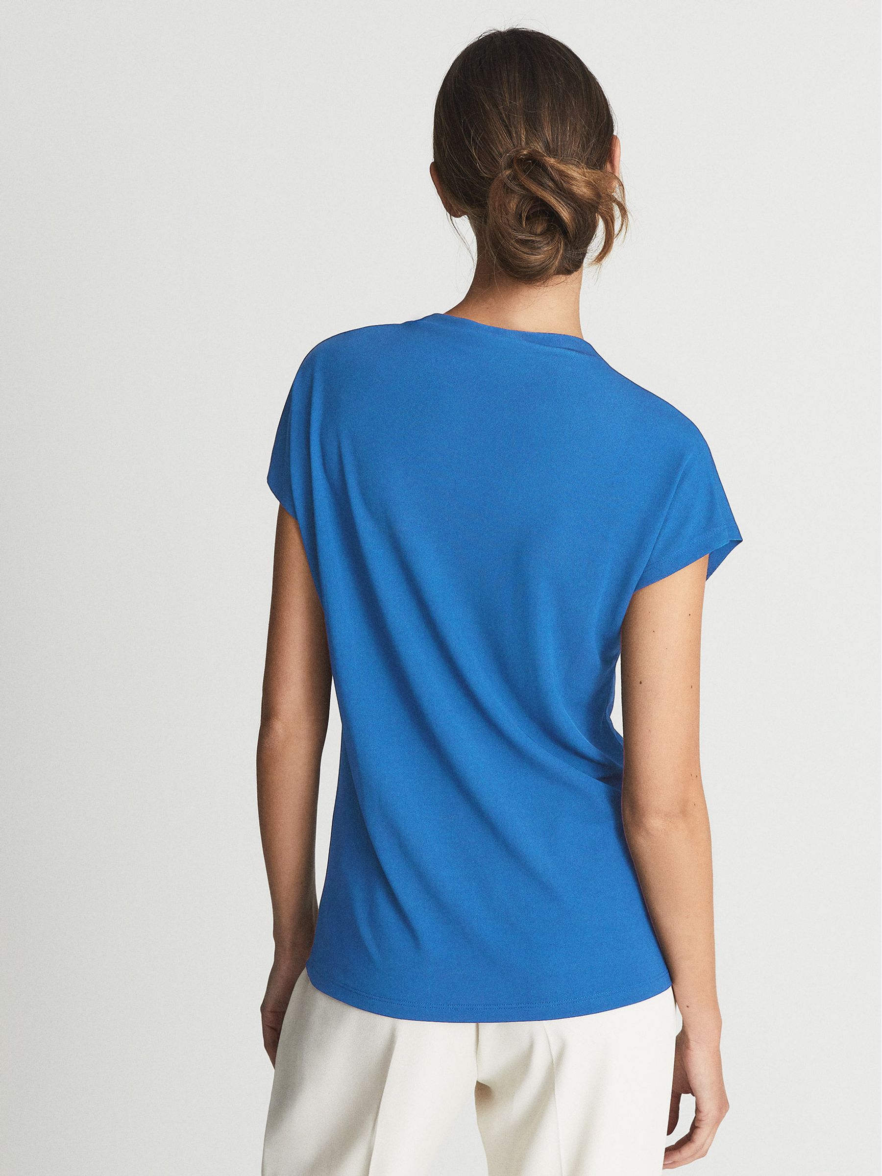 High Neck Jersey Top in Blue - Image 5 of 6