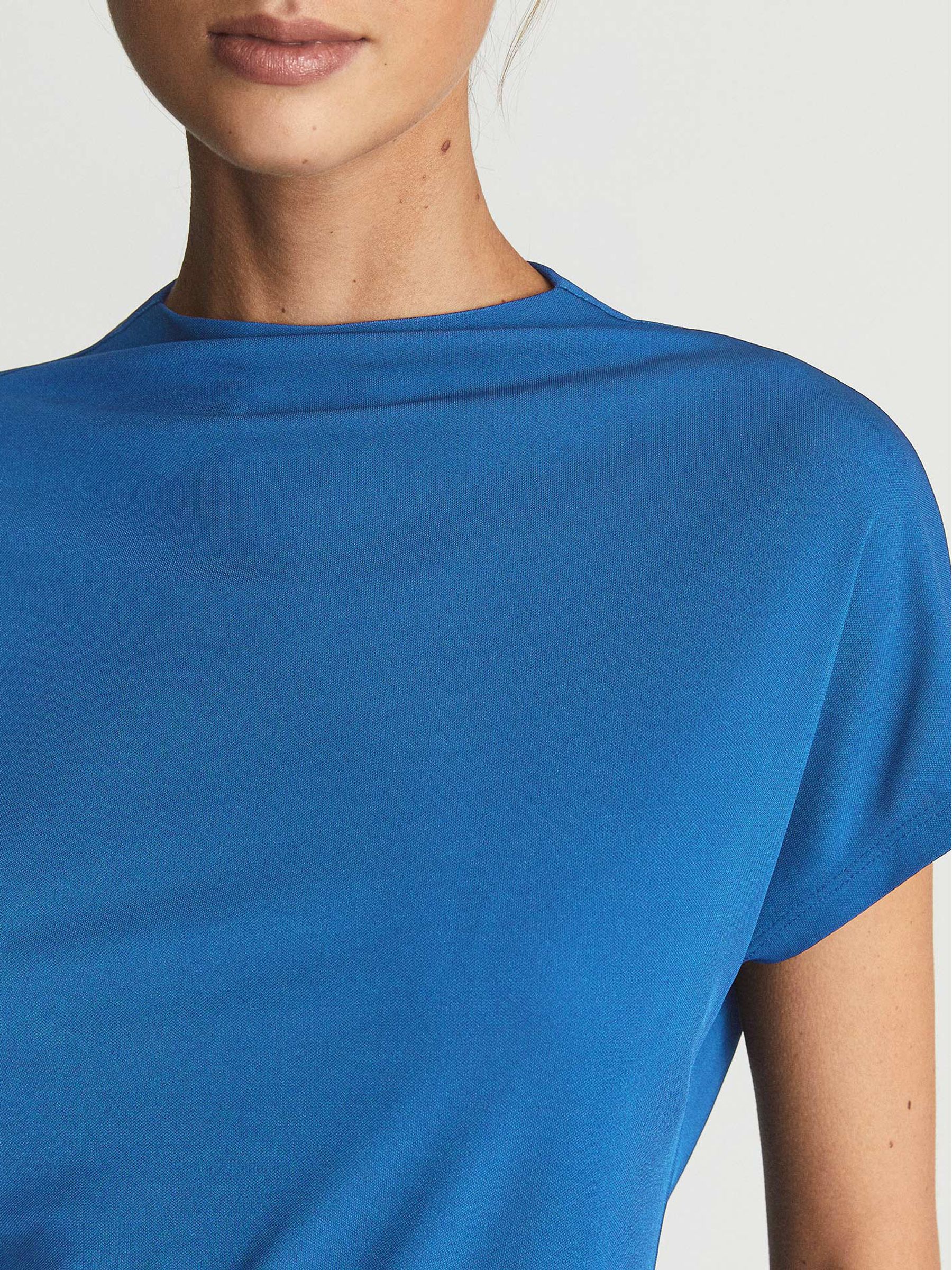 High Neck Jersey Top in Blue - Image 6 of 6