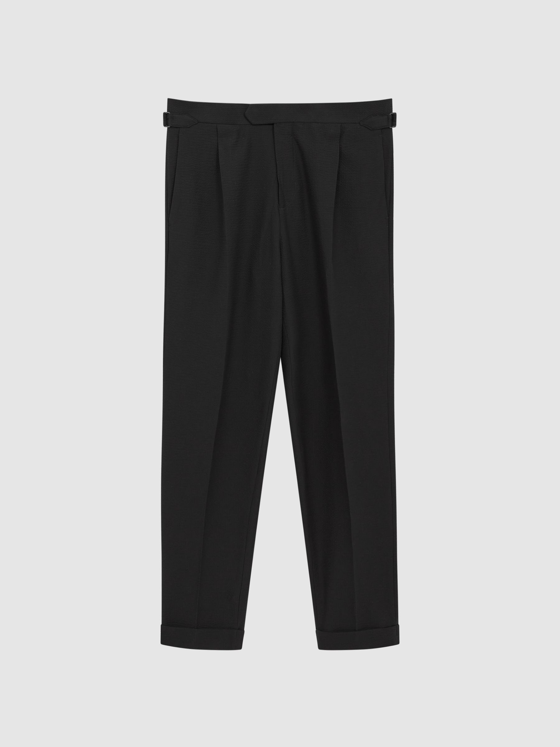 Lead Black Seersucker Mixer Slim Fit Trousers - Image 2 of 6