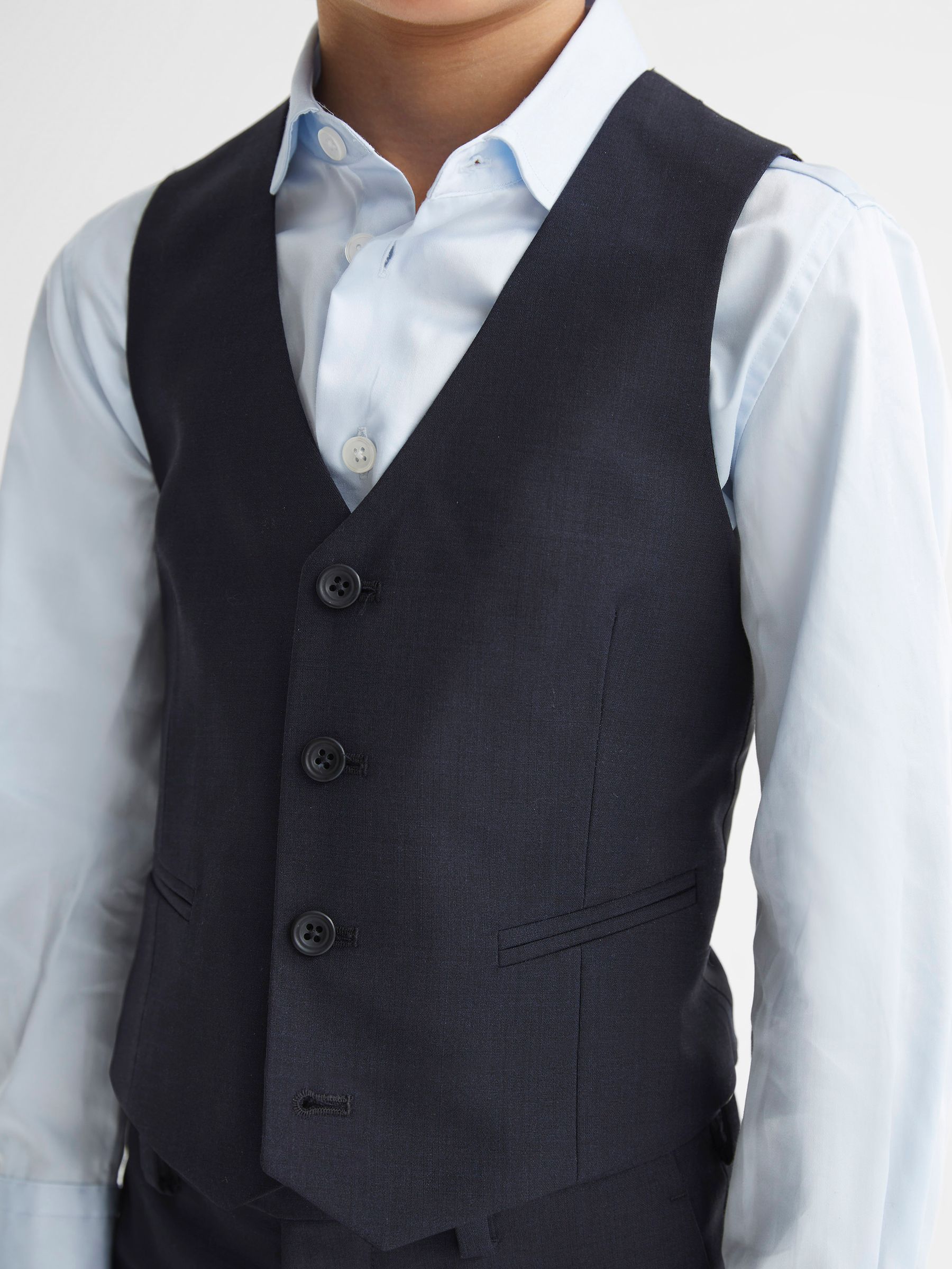 4-9 yrs Wool Blend Waistcoat in Navy - Image 1 of 6