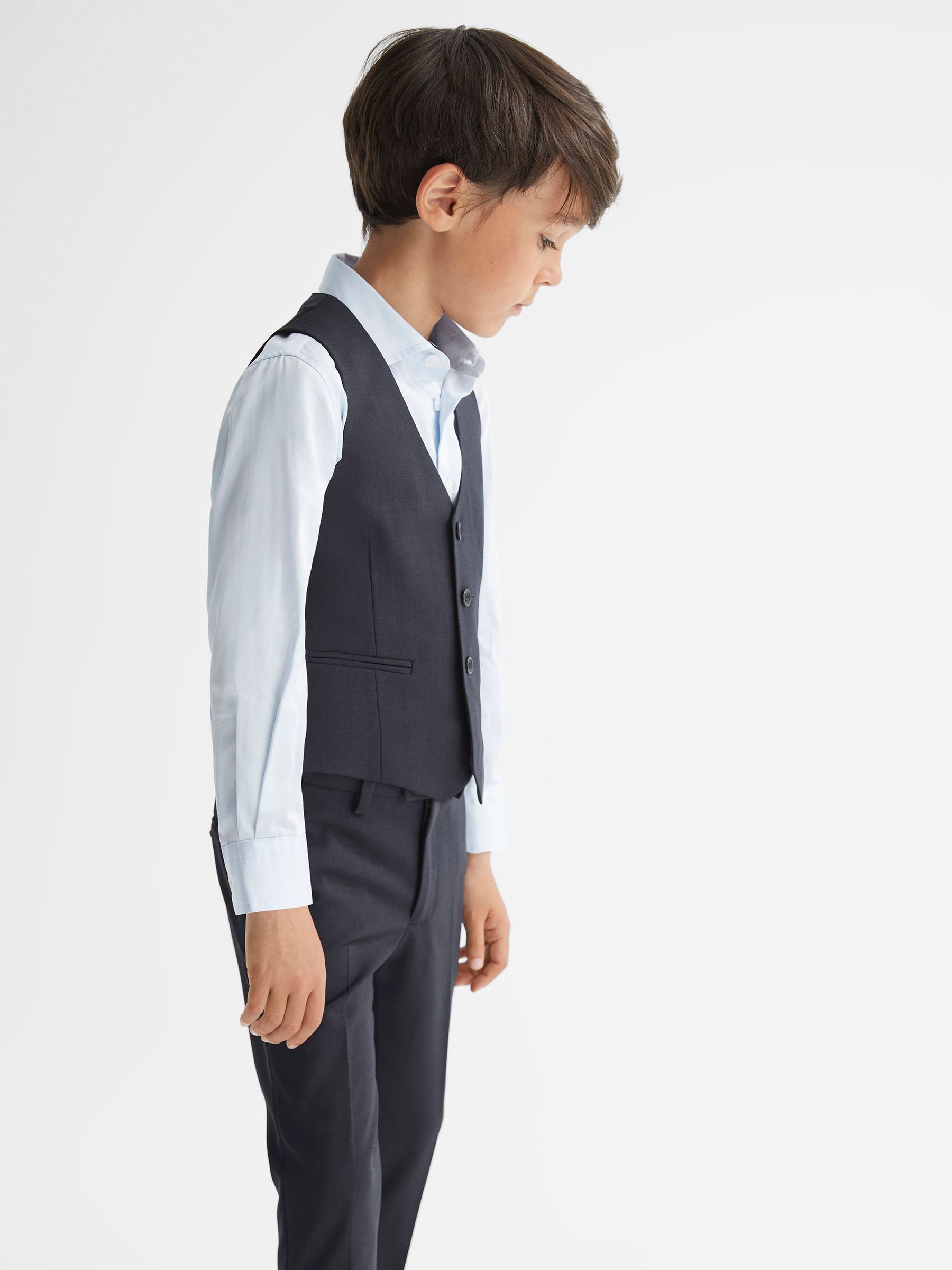 4-9 yrs Modern Fit Waistcoat in Navy - Image 6 of 7