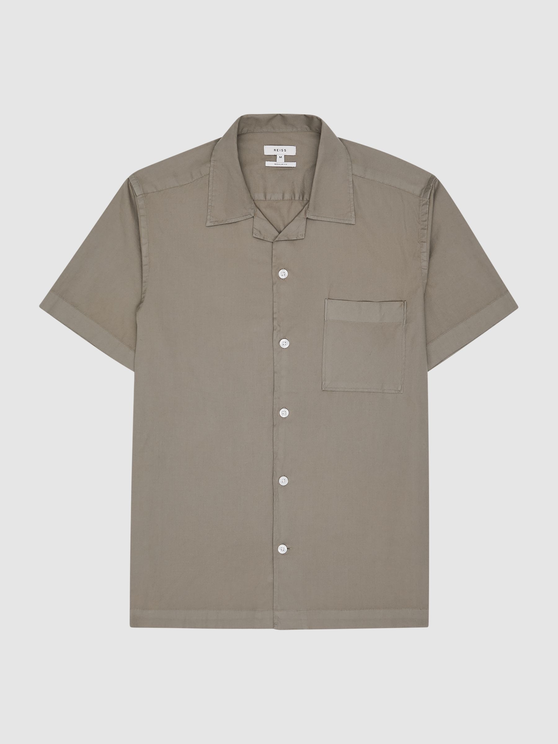 Cuban Collar Shirt in Sage - Image 2 of 5