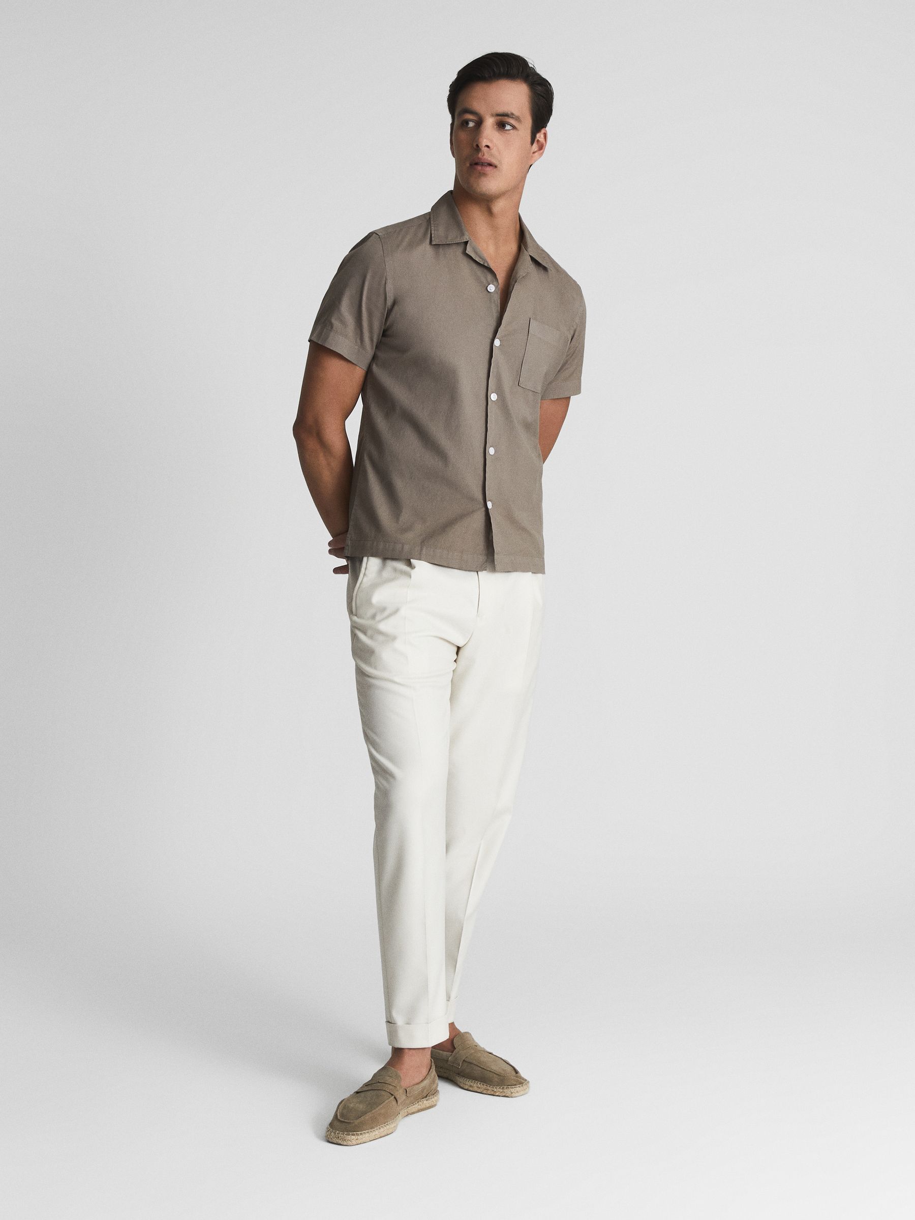 Cuban Collar Shirt in Sage - Image 3 of 5