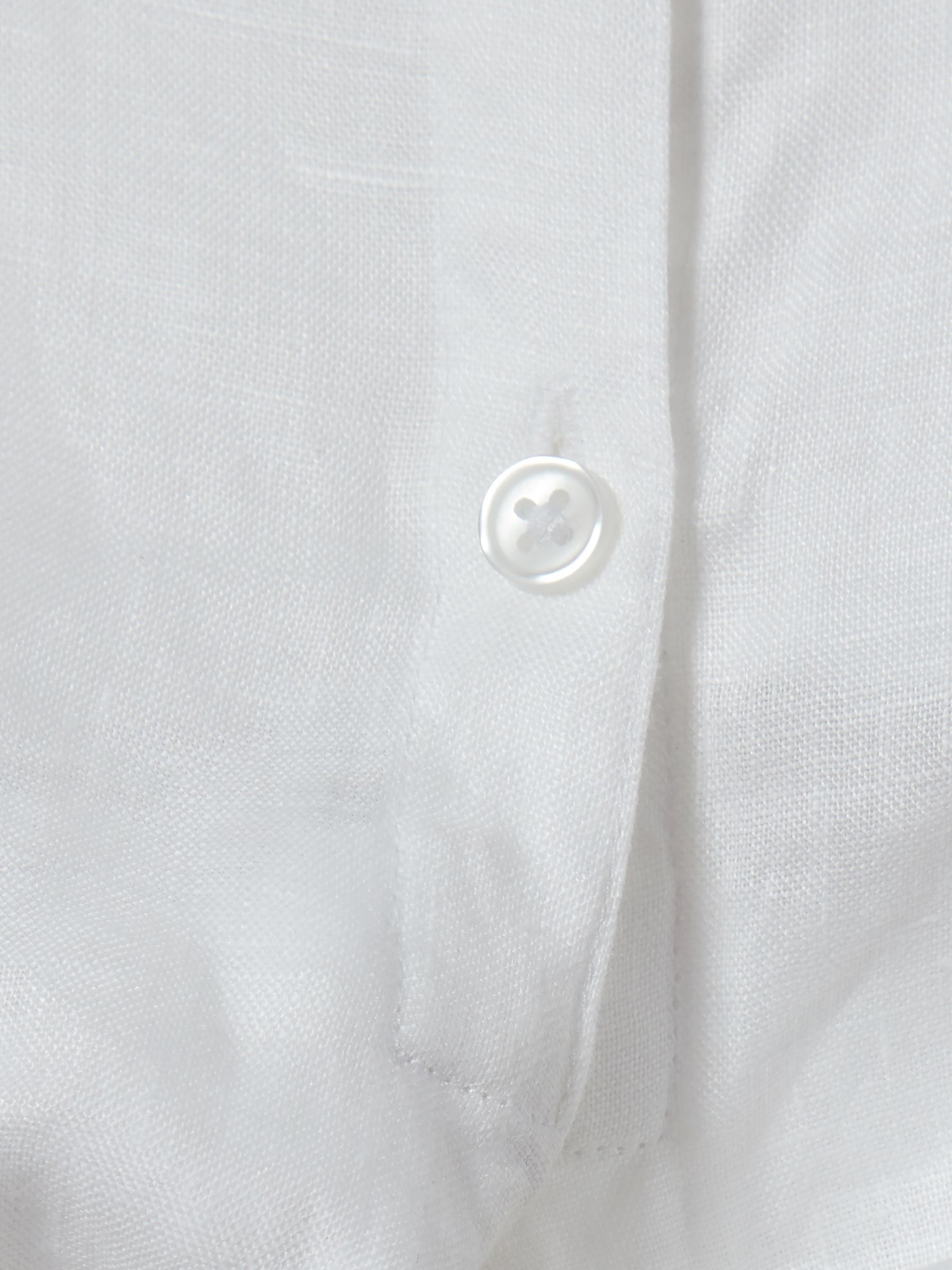 Tie Front Linen Shirt in Ivory - Image 4 of 4