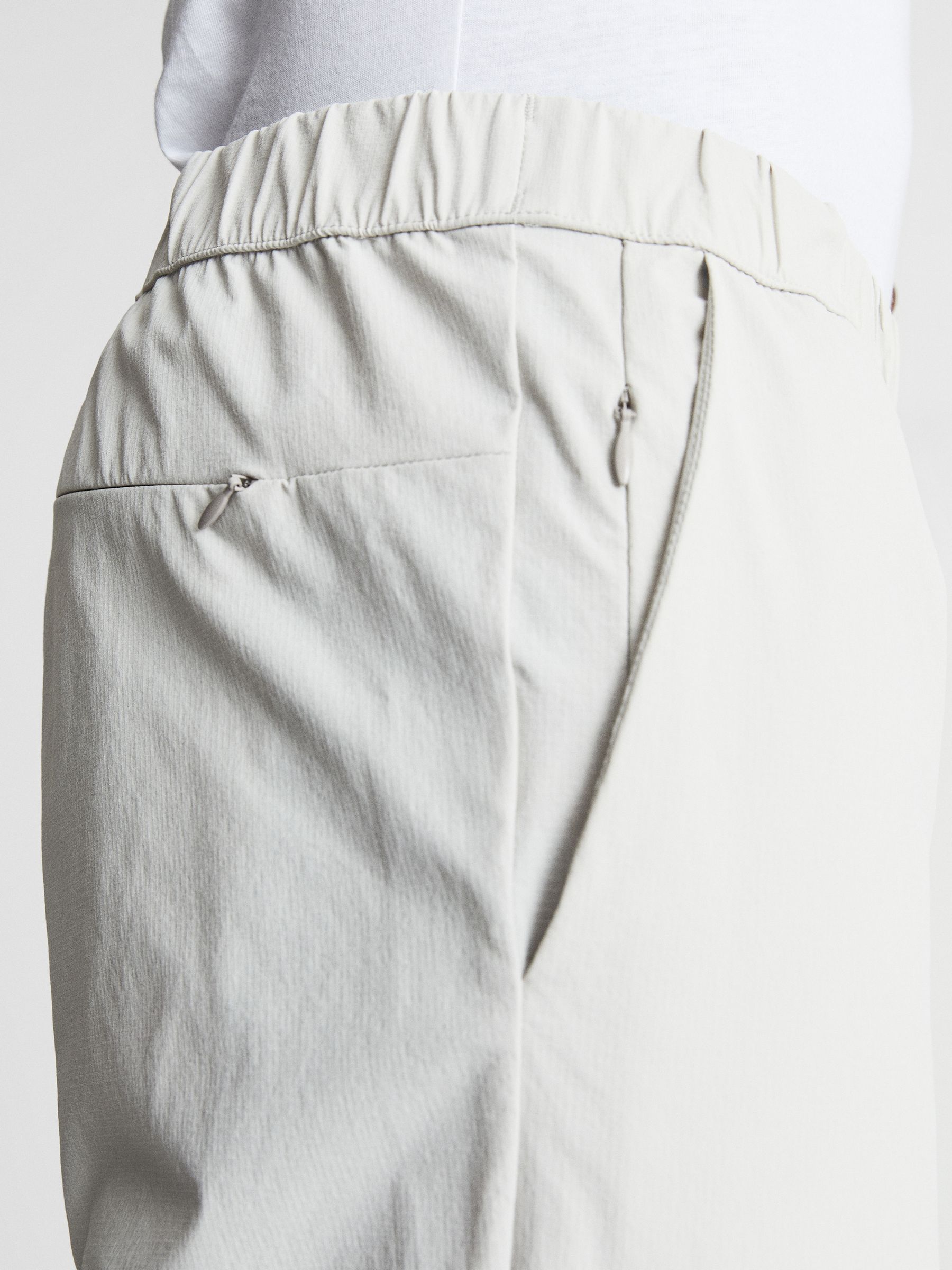 Elasticated Waist Technical Trousers in Stone - Image 4 of 6