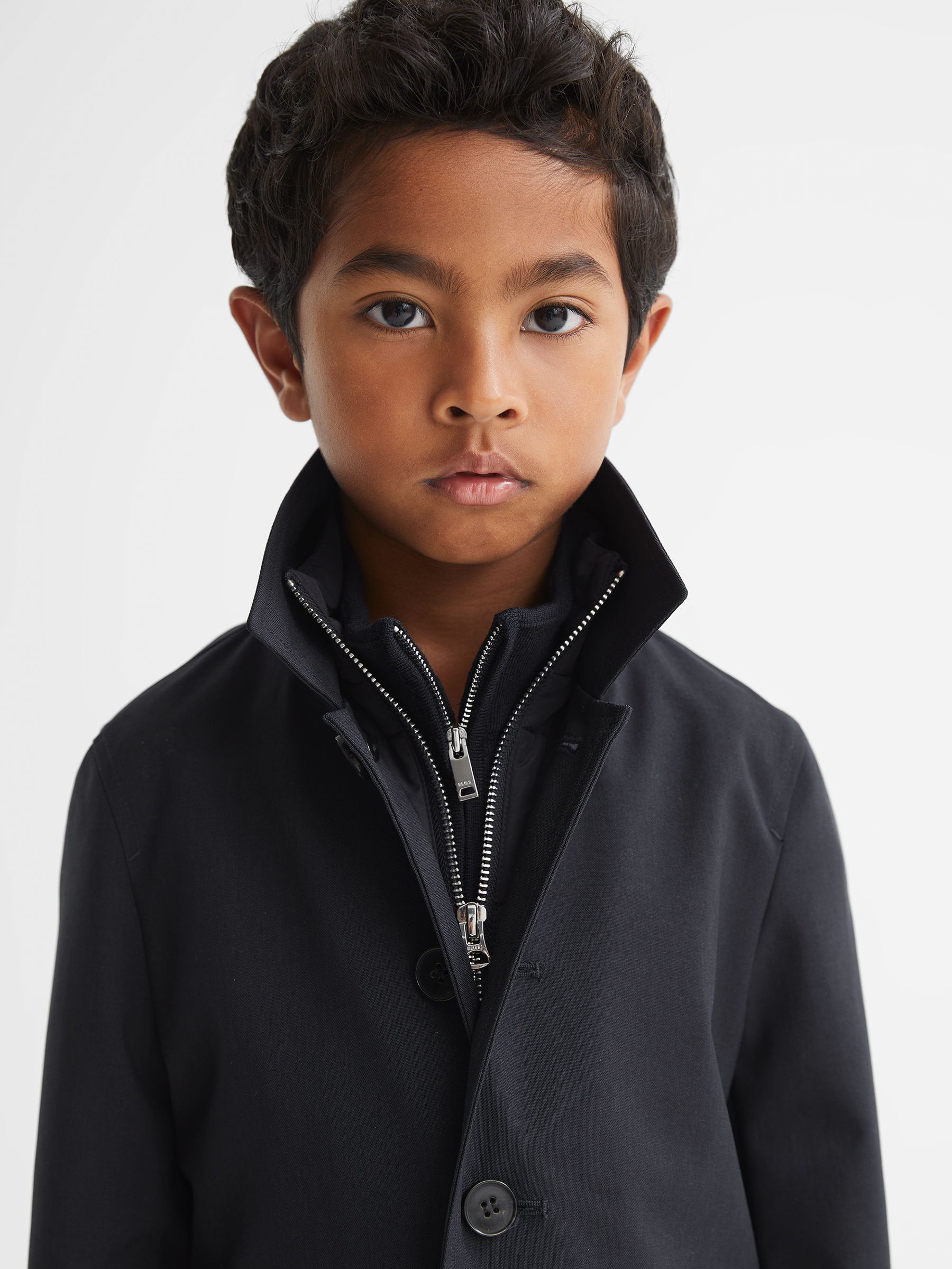 Mac With Funnel-Neck Insert in Navy - Image 4 of 5