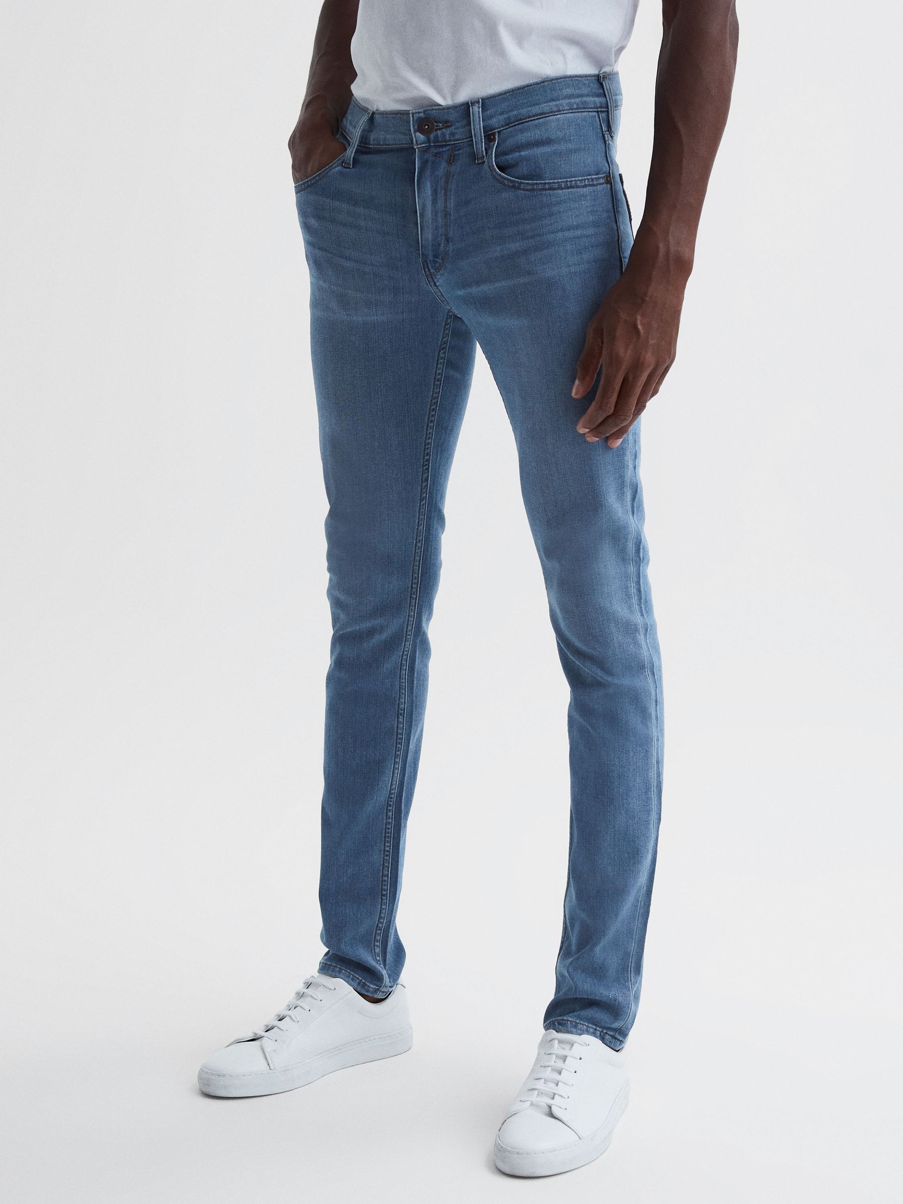 Paige High Stretch Super Skinny Jeans in Burnett - Image 3 of 6