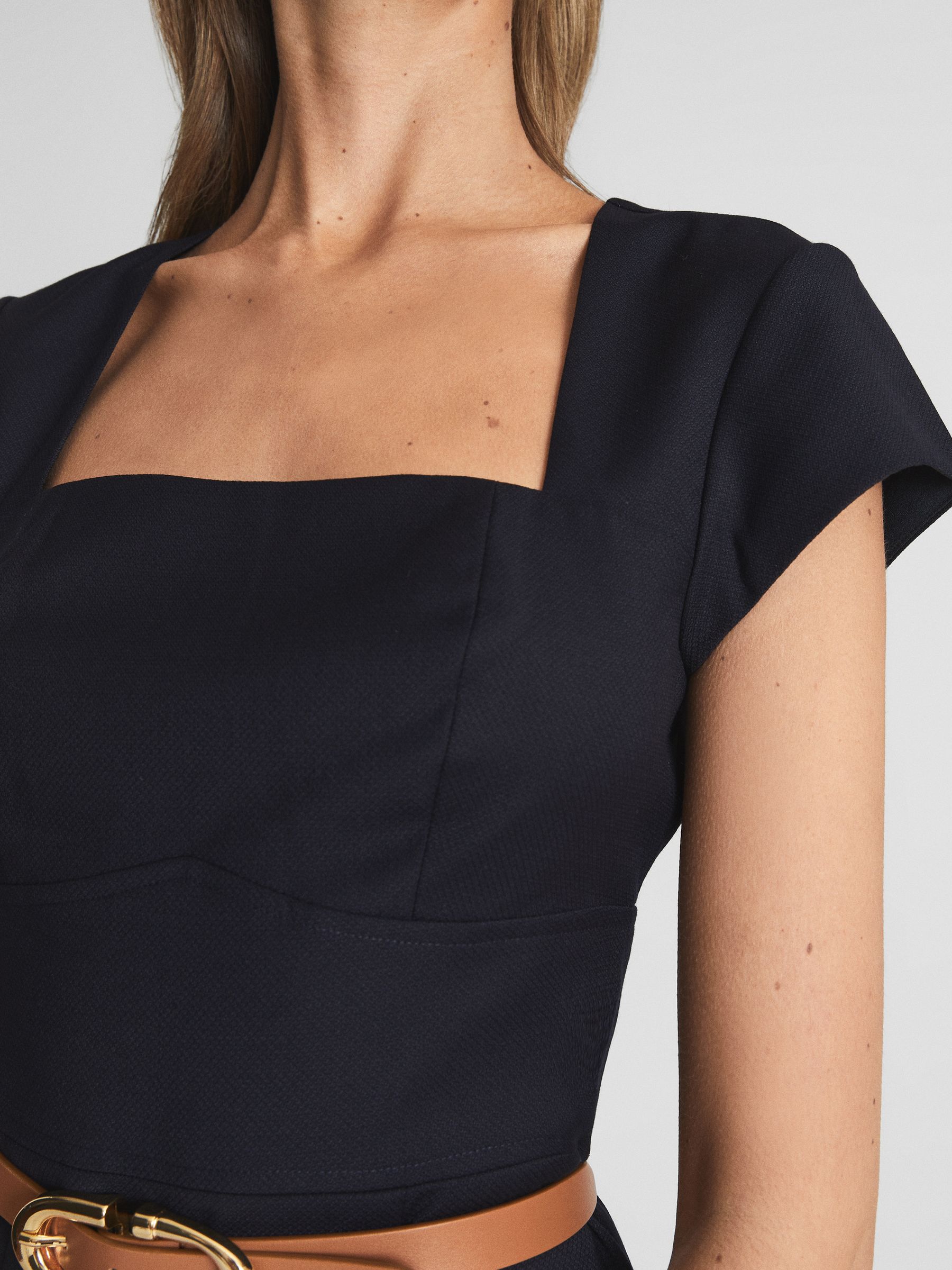 Tailored Dress in Navy - Image 4 of 6