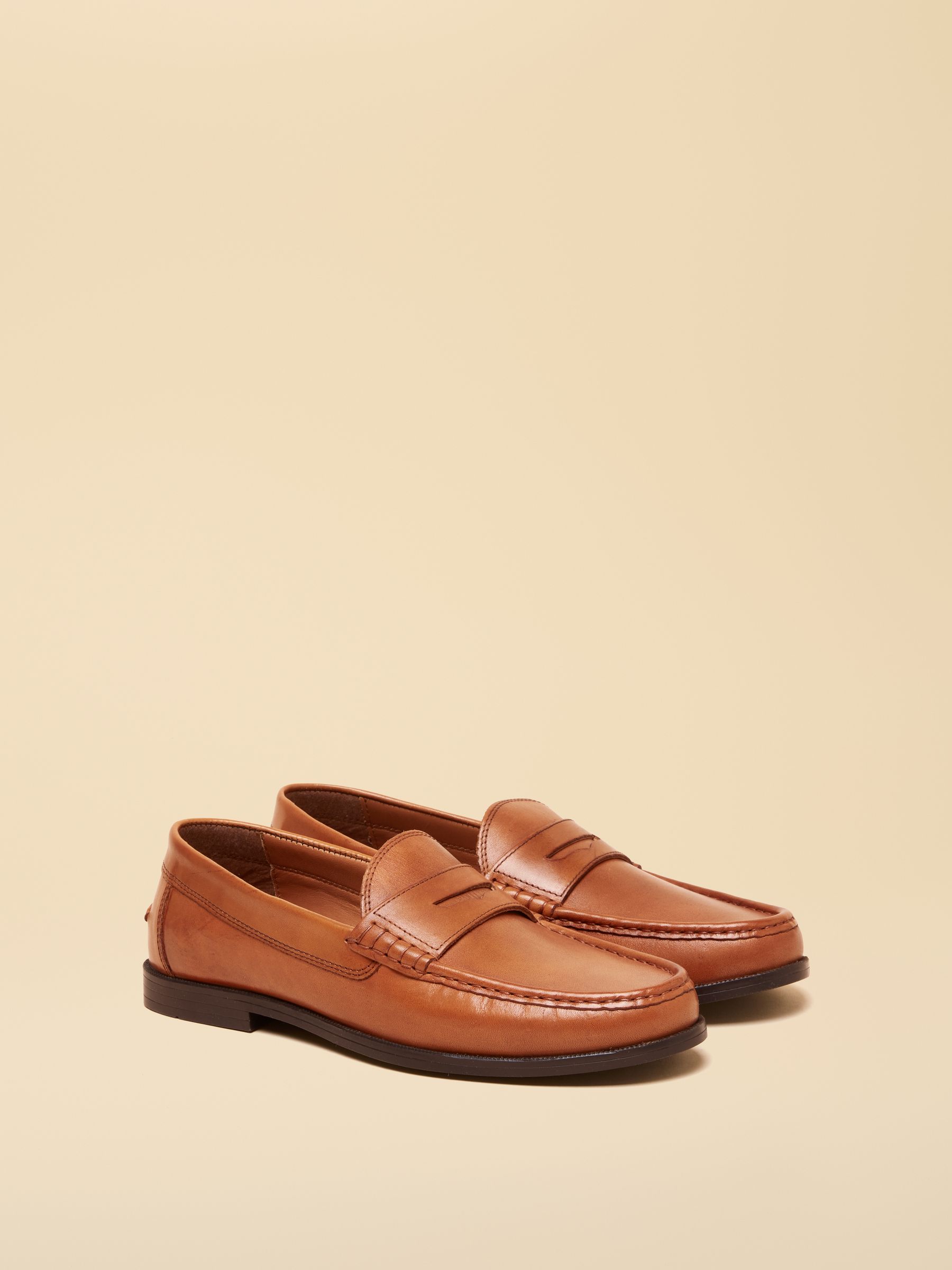 Tan Brown Penny Loafers - Image 1 of 6