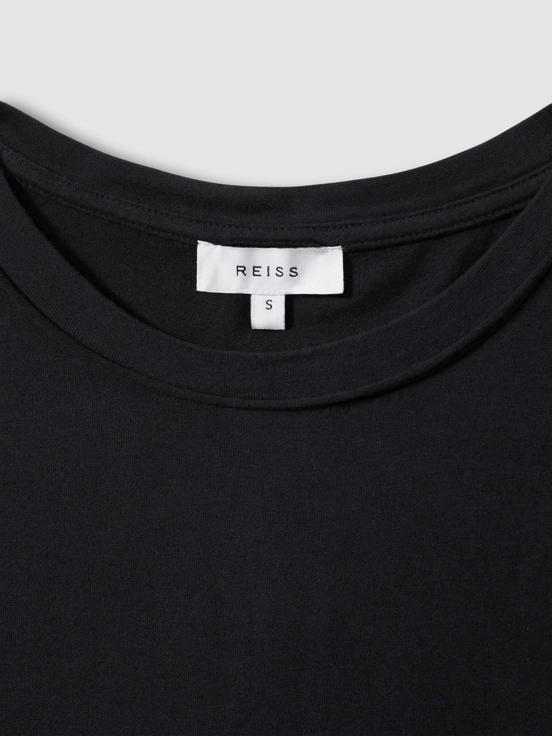 Cotton-Jersey Crew Neck T-Shirt in Black - image 3