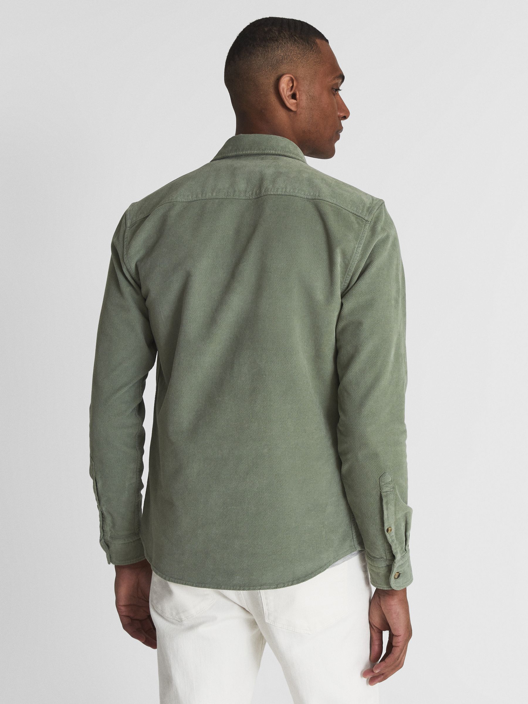 Twill Cord Twin Pocket Overshirt in Mint - Image 5 of 6