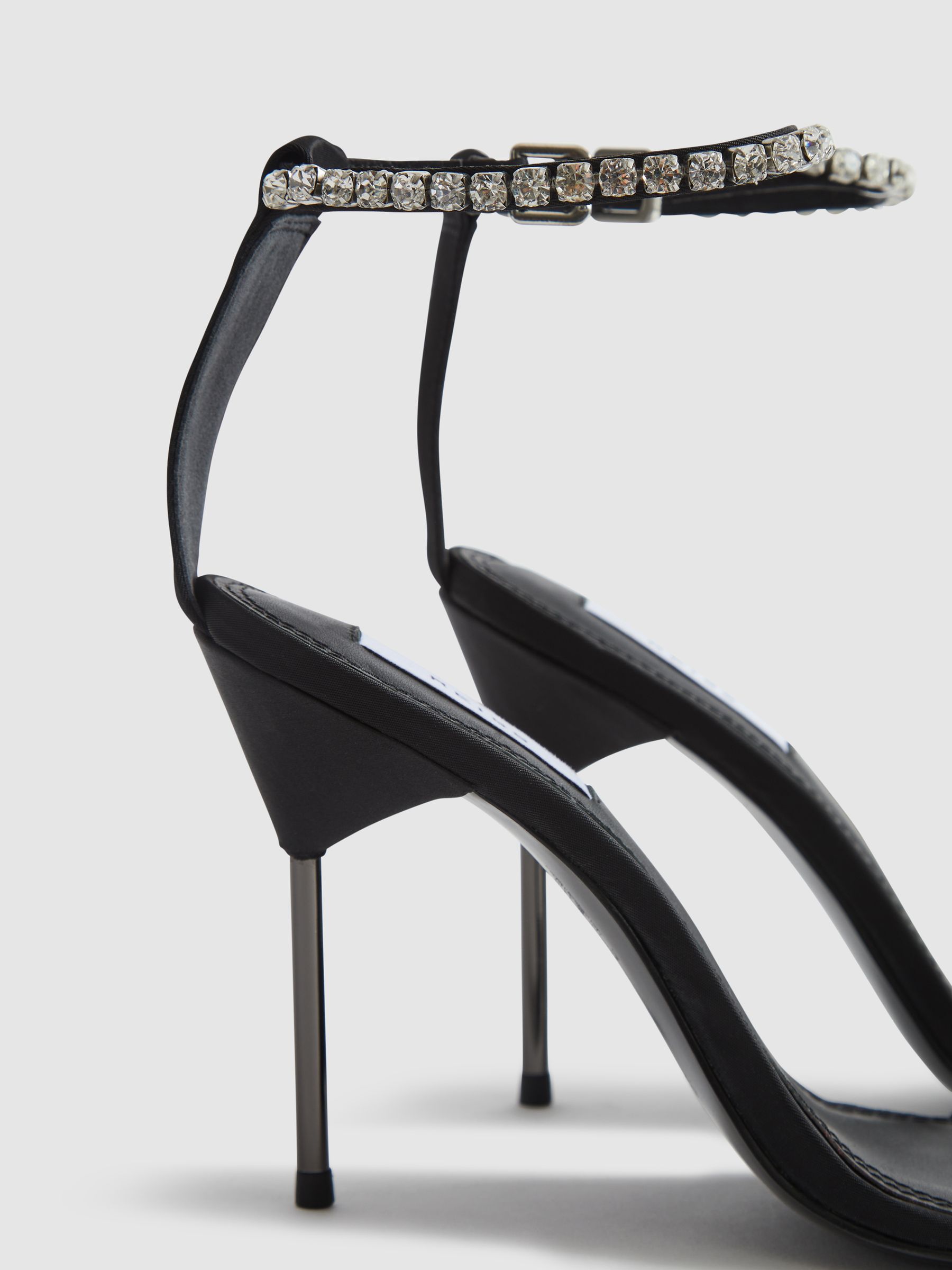 Strappy Pin Heel Sandals in Black - Image 8 of 10