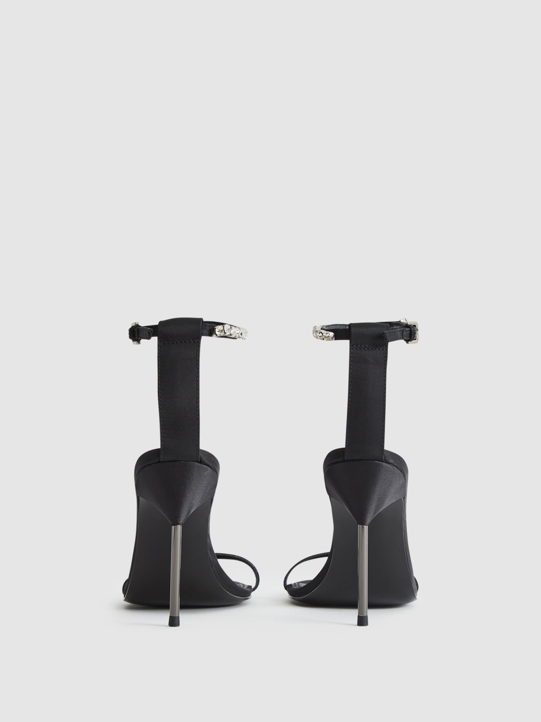 Strappy Pin Heel Sandals in Black - Image 9 of 10