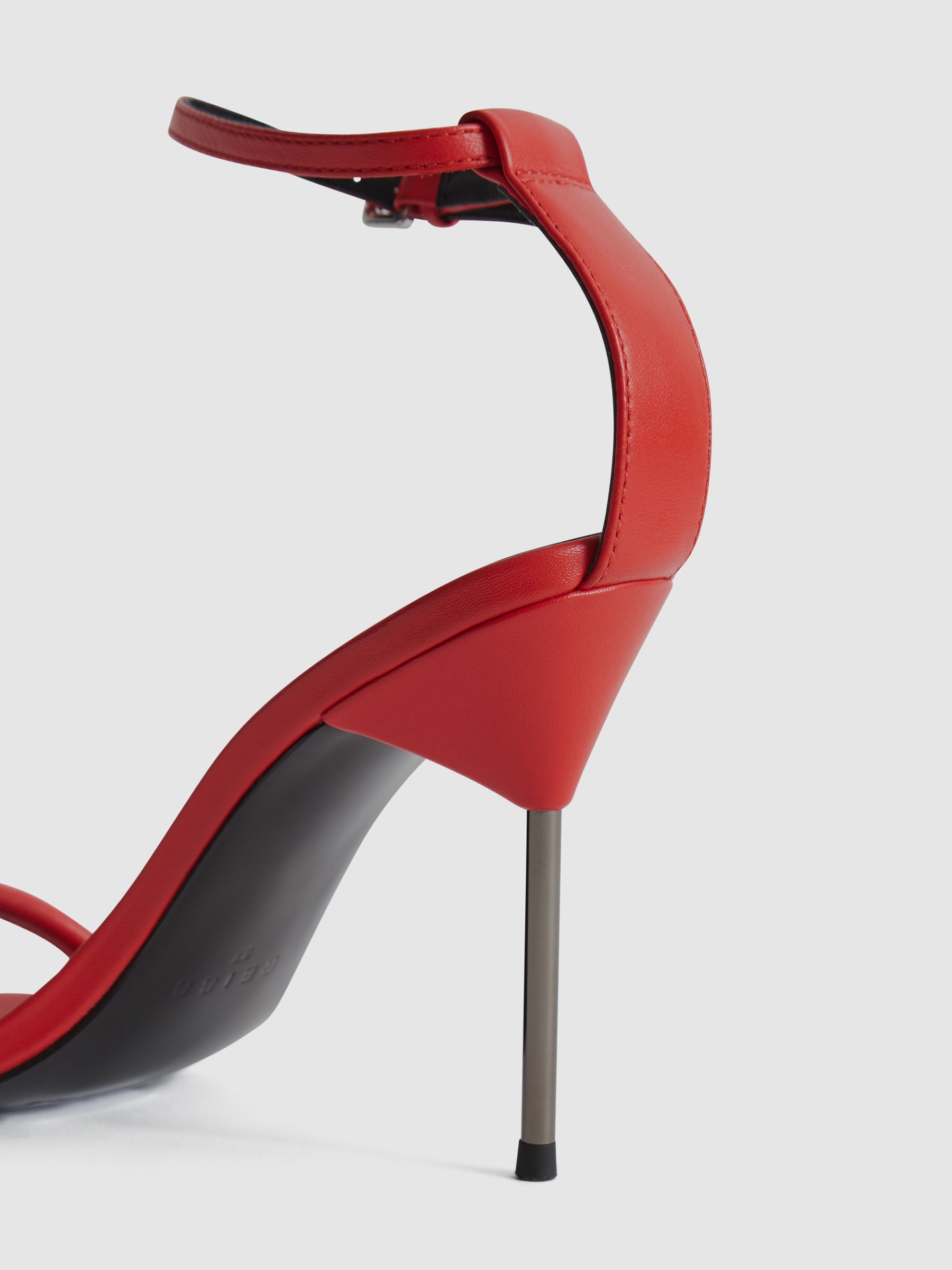 Strappy Pin Heel Sandals in Orange - Image 6 of 8